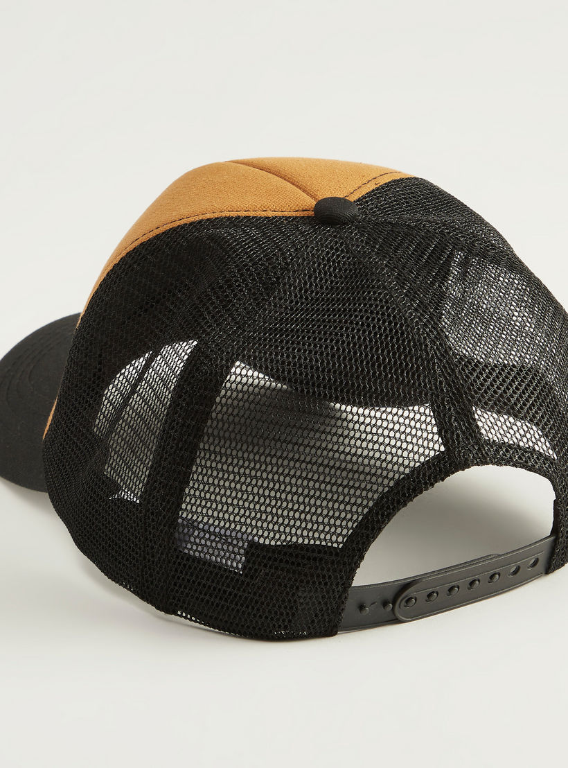 Embroidered Cap with Snap Back Closure and Mesh-men-caps-image-4