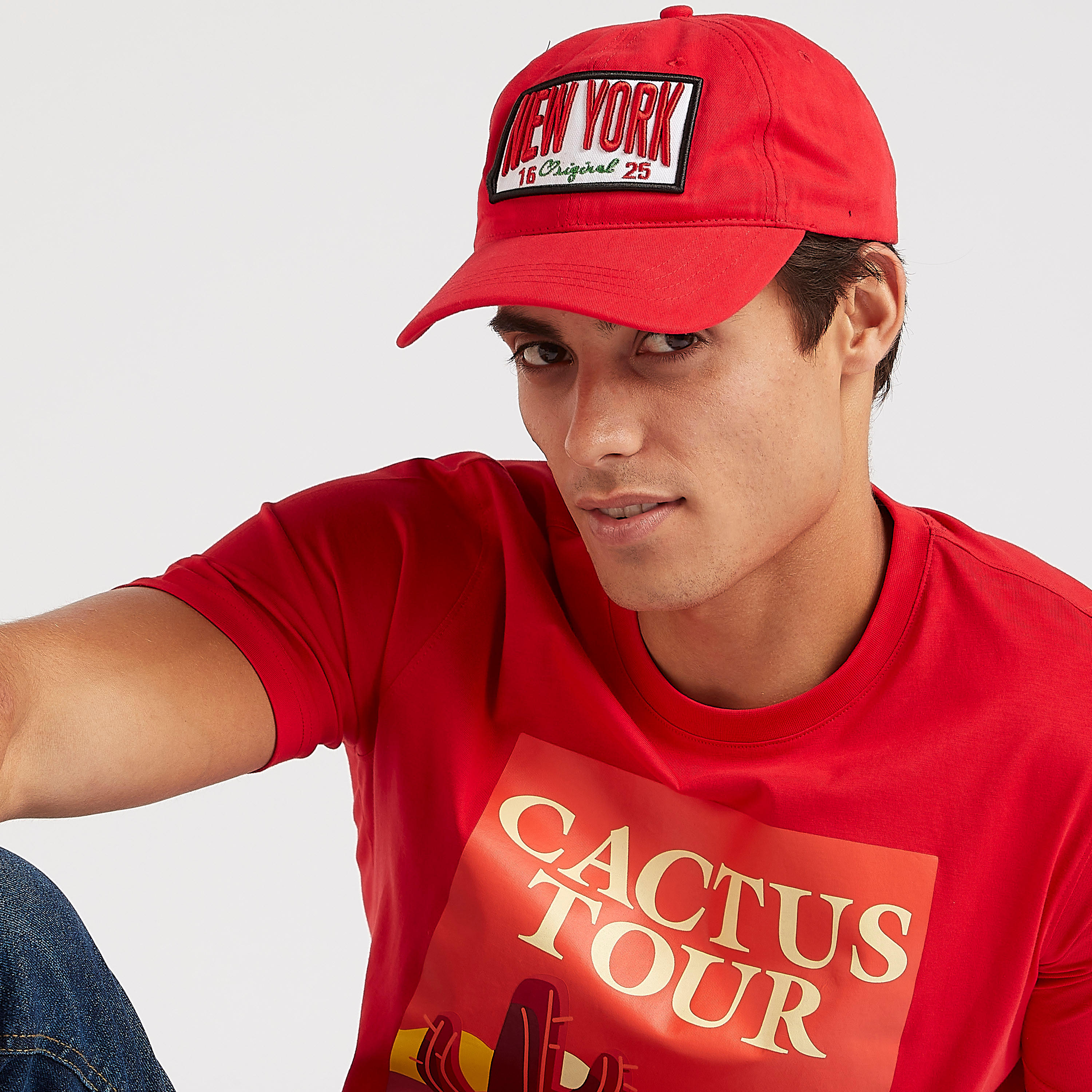 Applique Detailed Cap with Buckled Strap Closure-men-caps-image-2