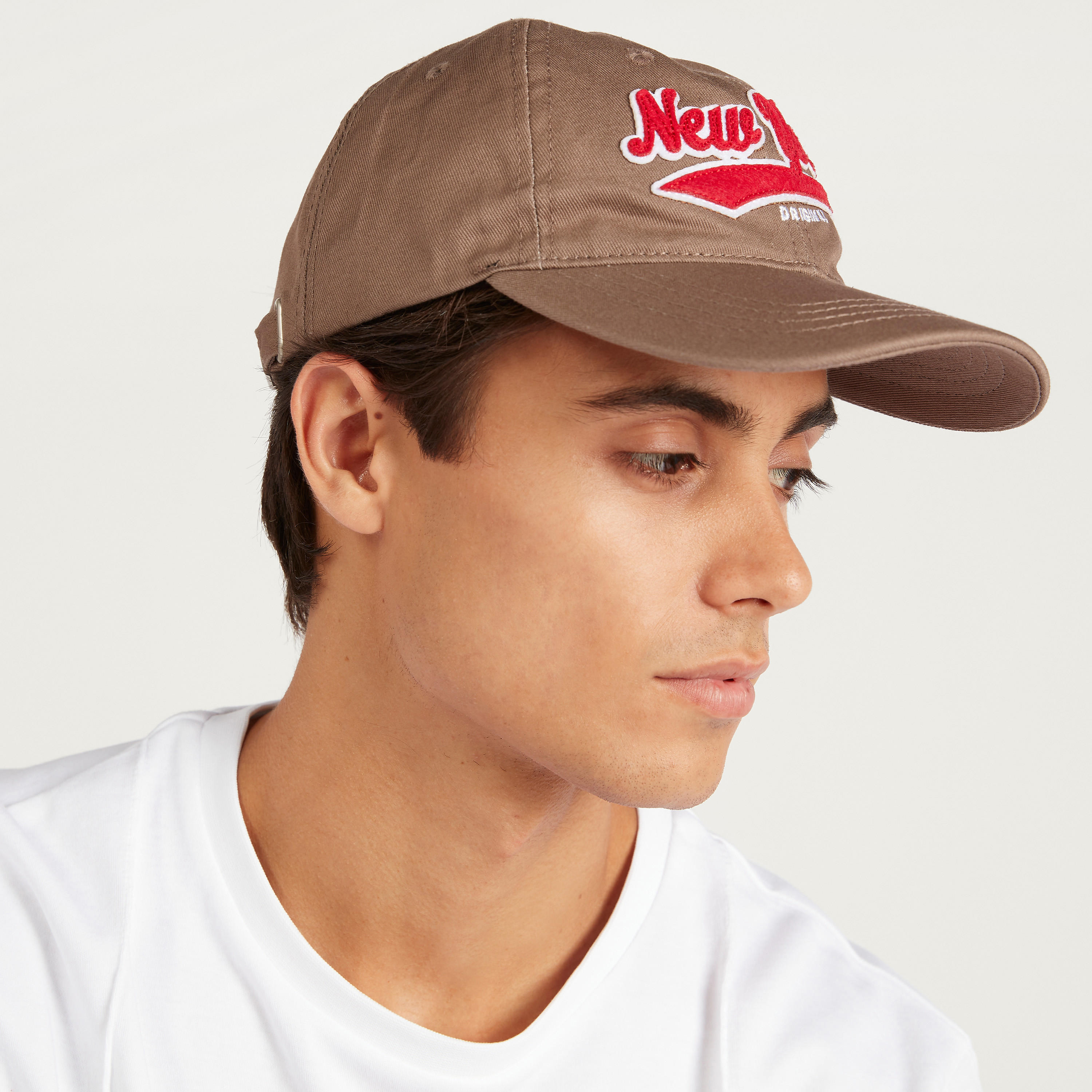 Applique Detail Cap with Buckle Back Strap-men-caps-image-2