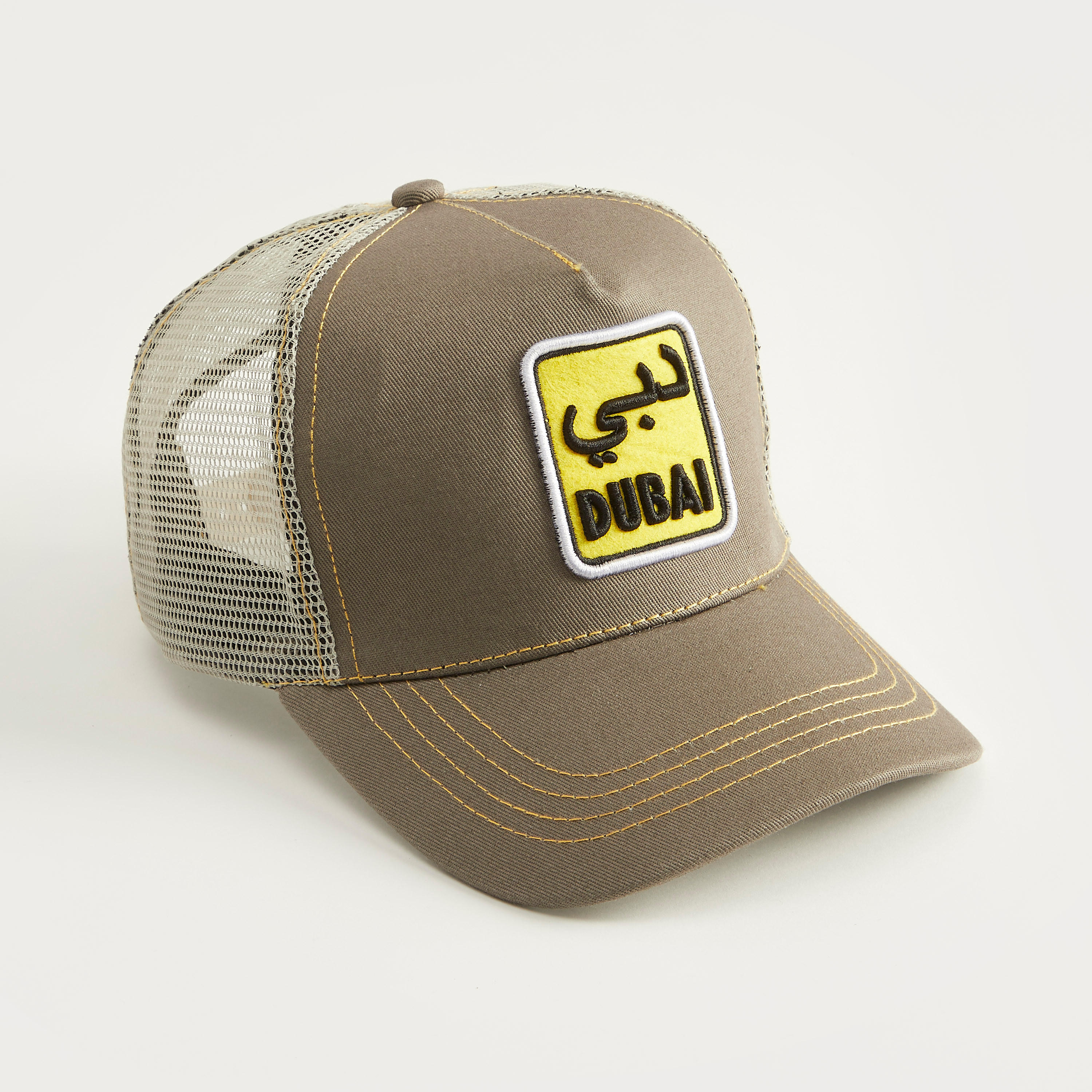 Applique Detailed Cap with Mesh and Snap Back Closure-men-caps-image-1