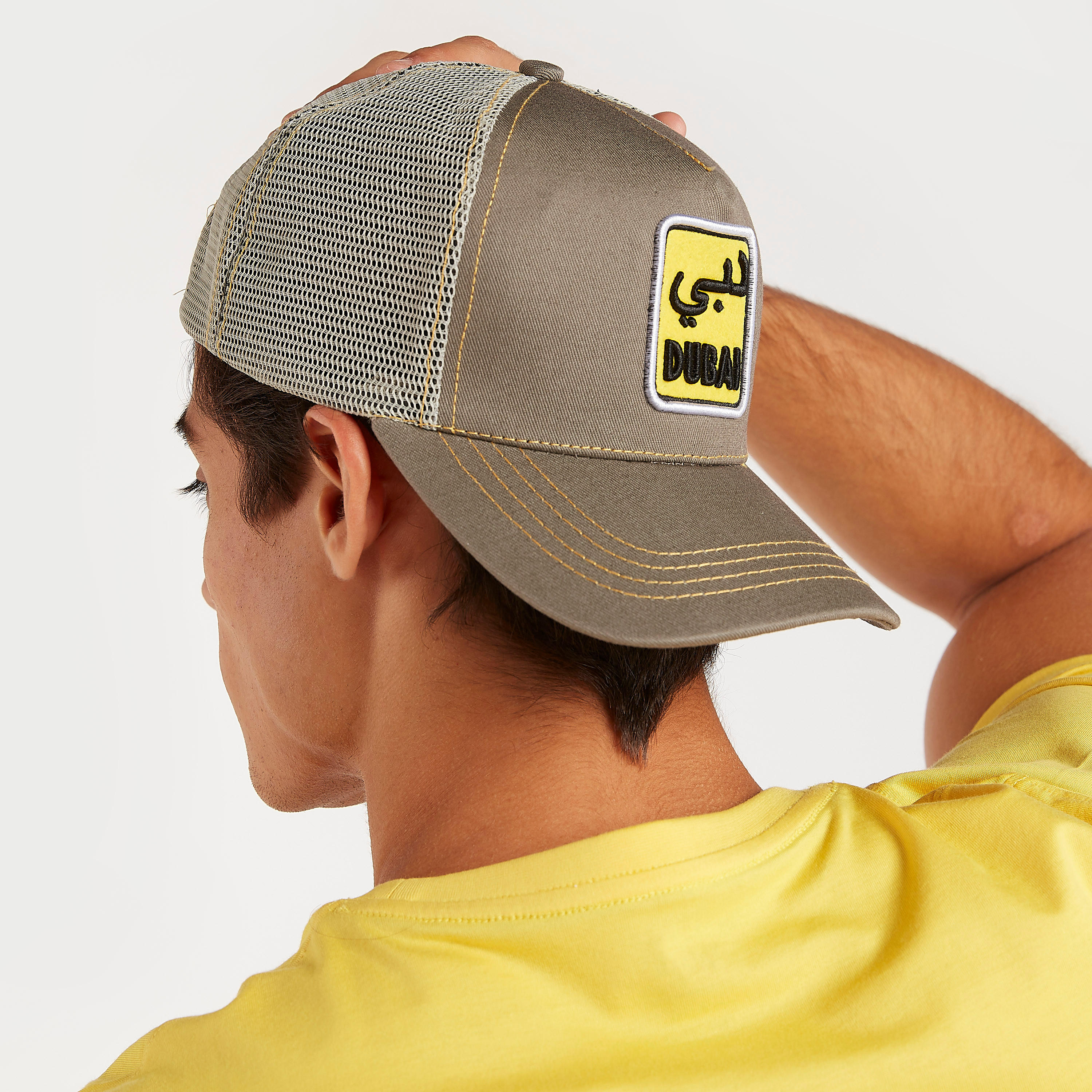 Applique Detailed Cap with Mesh and Snap Back Closure-men-caps-image-2