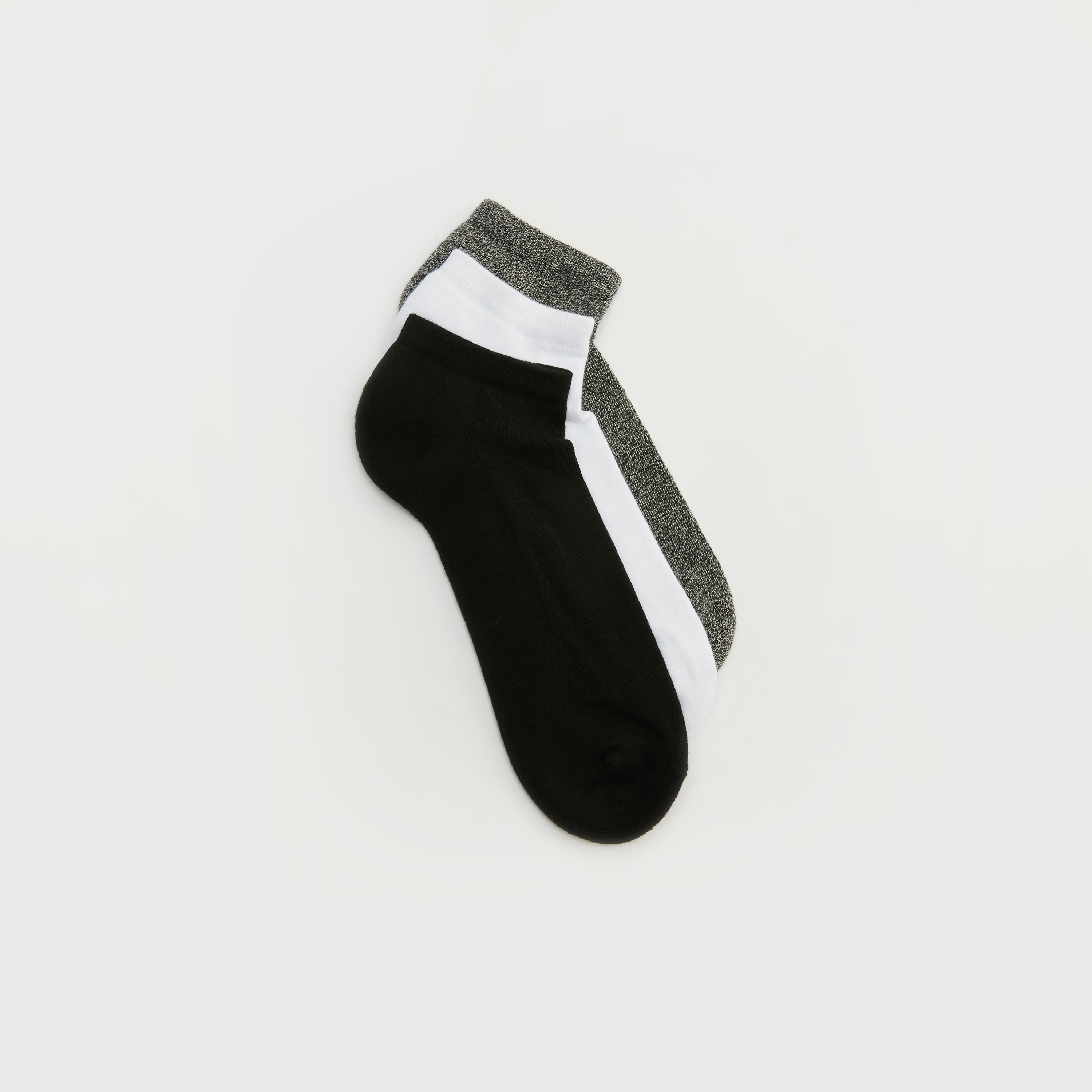 Set of 3 - Solid Ankle Length Socks-men-socks-image-2