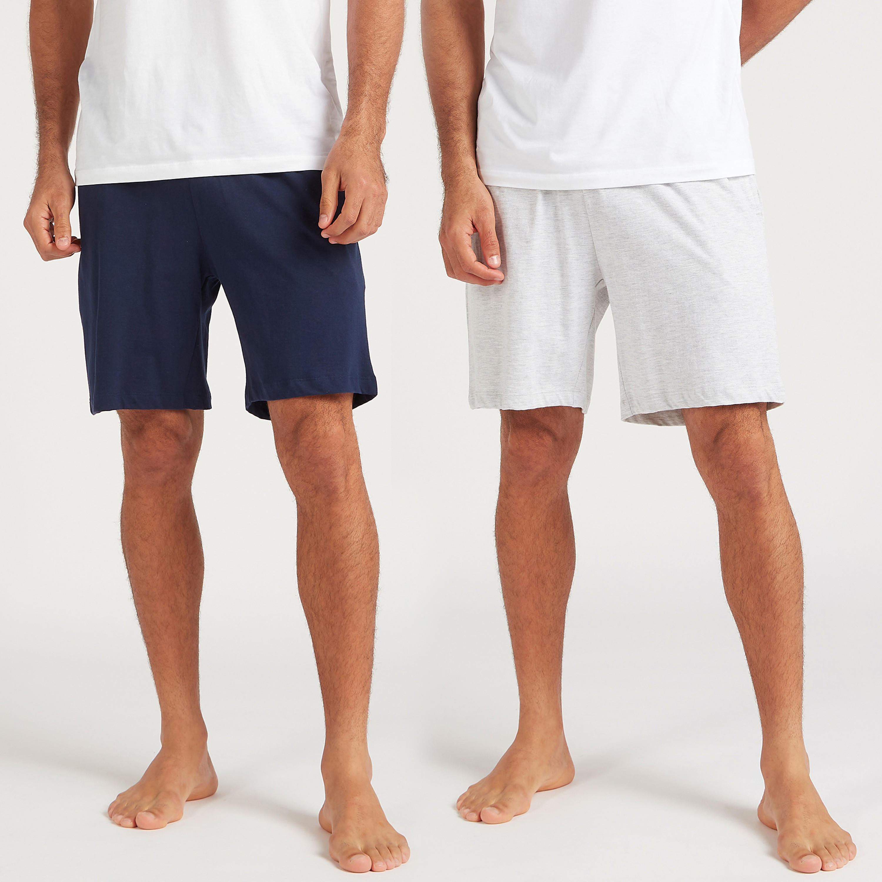 شورتات سادة برباط مطّاطي - طقم من قطعتين-men-clothing-nightwear-pyjamaandshorts-image-9