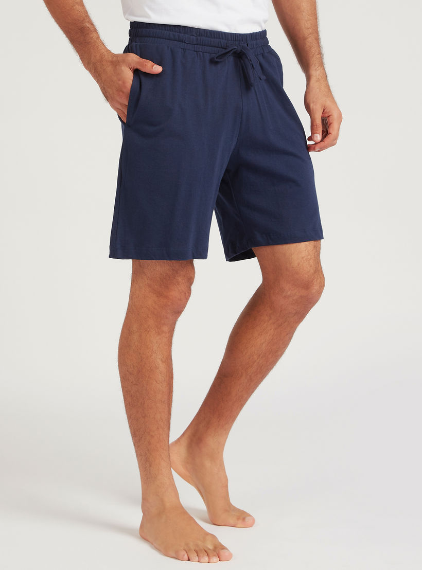 Set of 2 - Solid Shorts with Elasticised Drawstring-men-clothing-nightwear-pyjamaandshorts-image-2