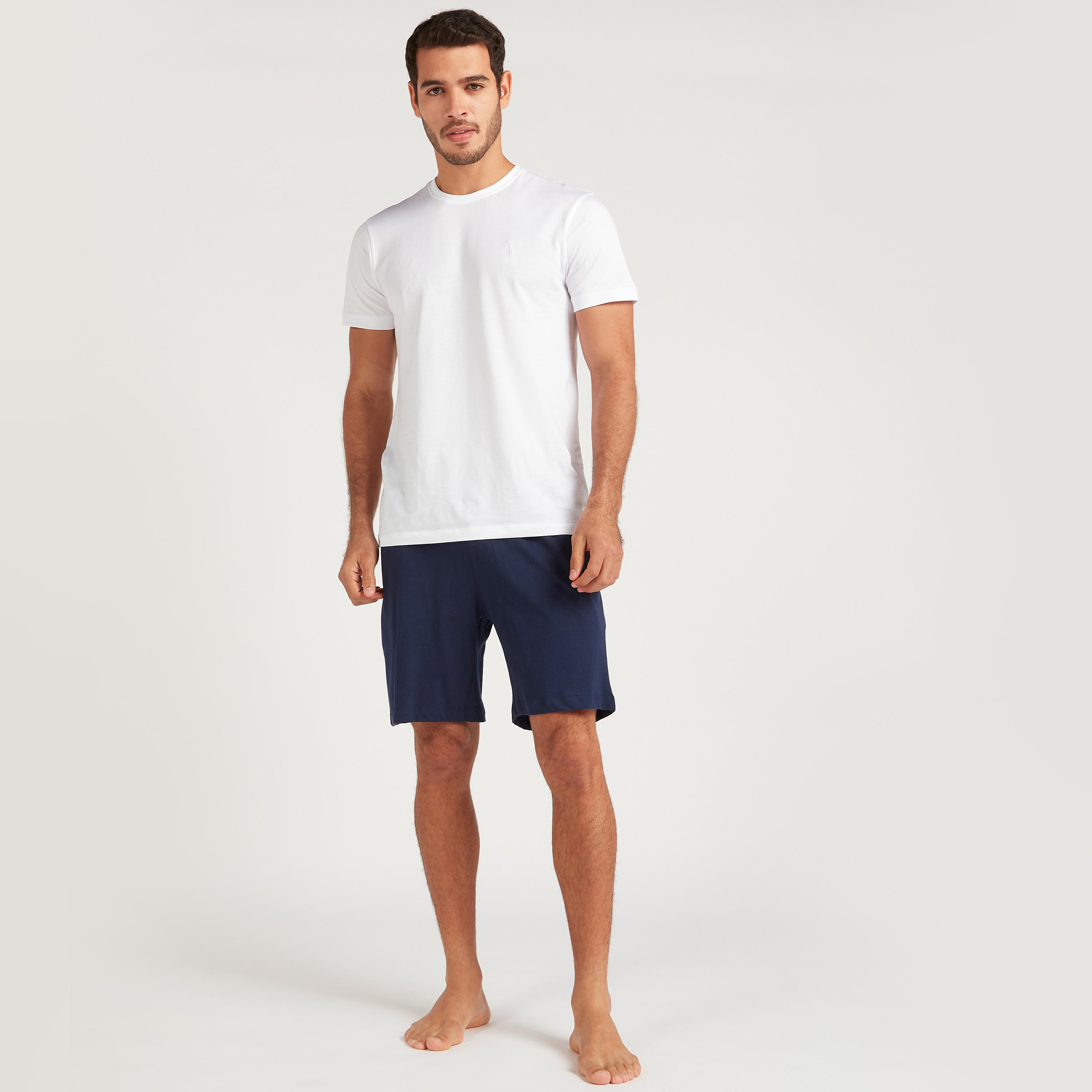 شورتات سادة برباط مطّاطي - طقم من قطعتين-men-clothing-nightwear-pyjamaandshorts-image-6