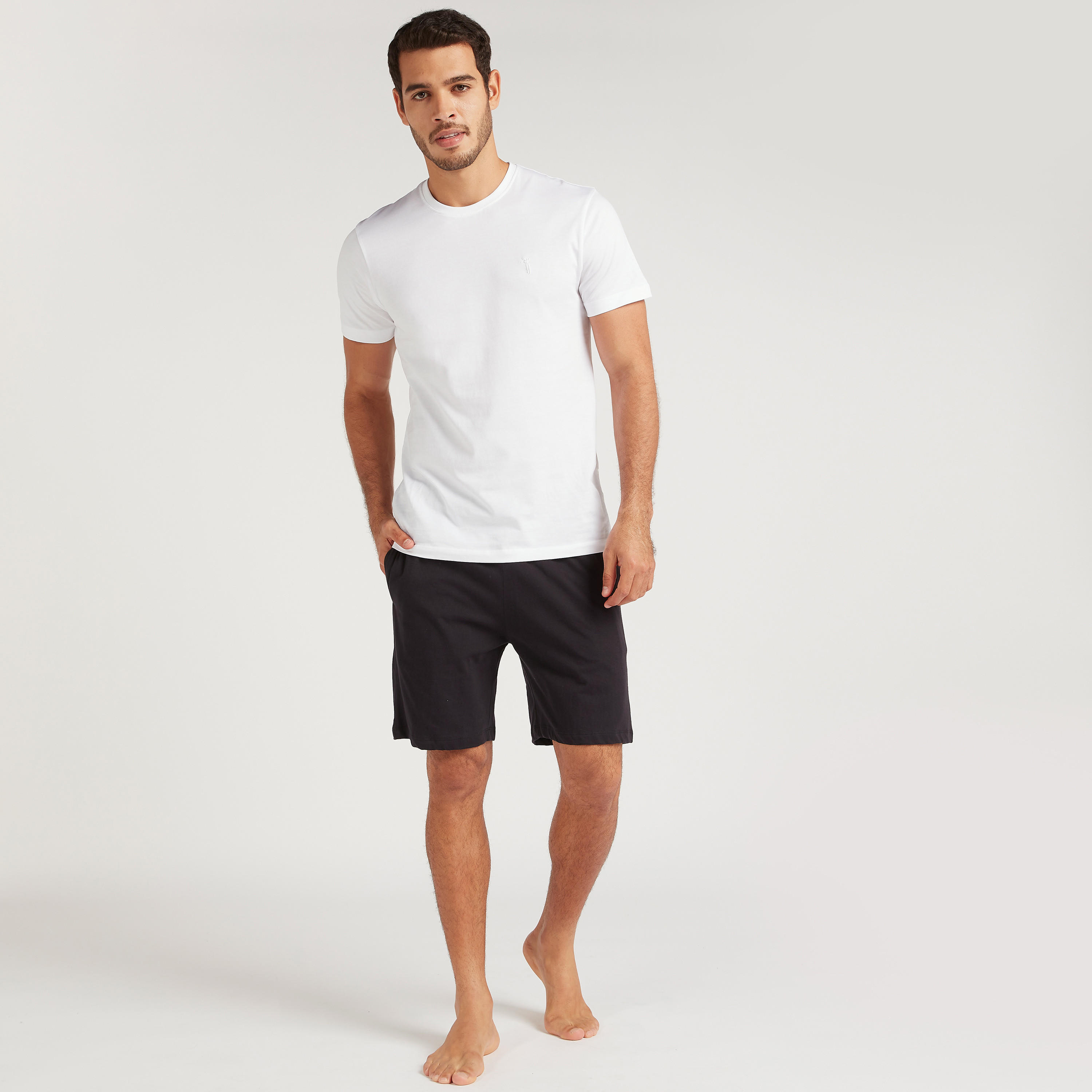 Set of 2 - Solid Shorts with Elasticised Drawstring-men-clothing-nightwear-pyjamaandshorts-image-4