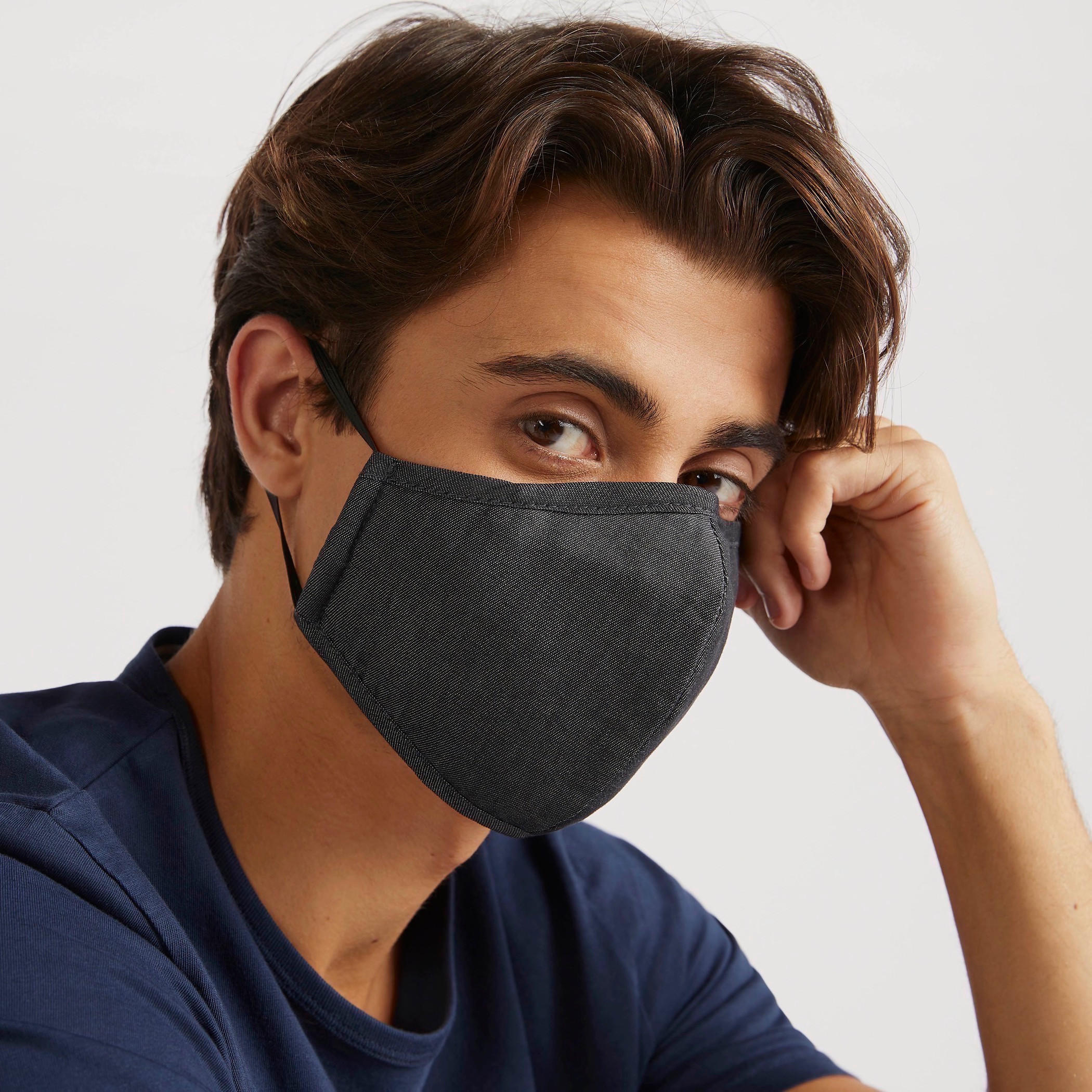 Set of 3 - Solid Anti-Dust Face Mask with Elasticated Ear Loops-women-clothingaccessories-fashionmasks-image-2