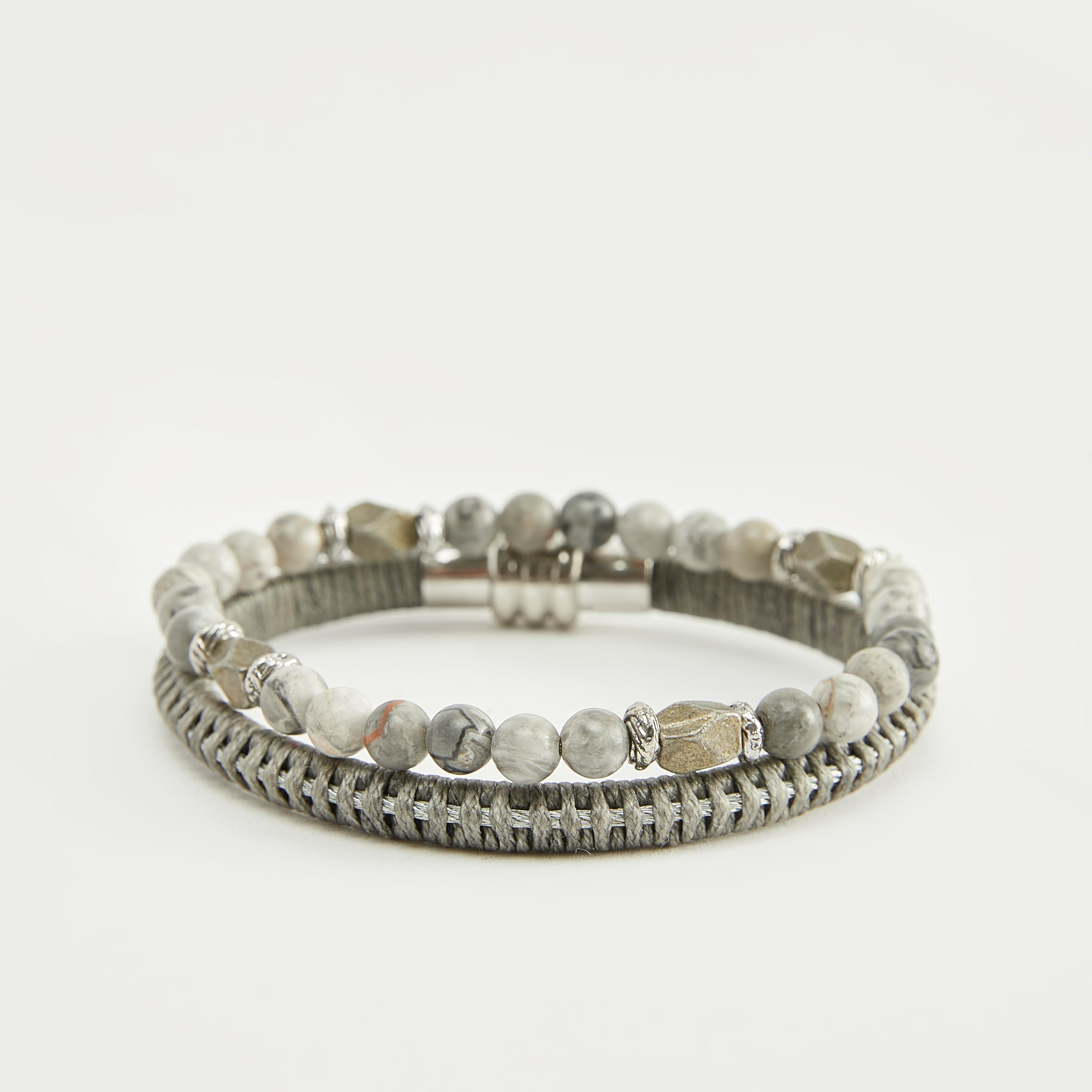 أساور مزيّنة متنوعة - طقم من قطعتين-men-watchesandjewellery-bracelets-image-4