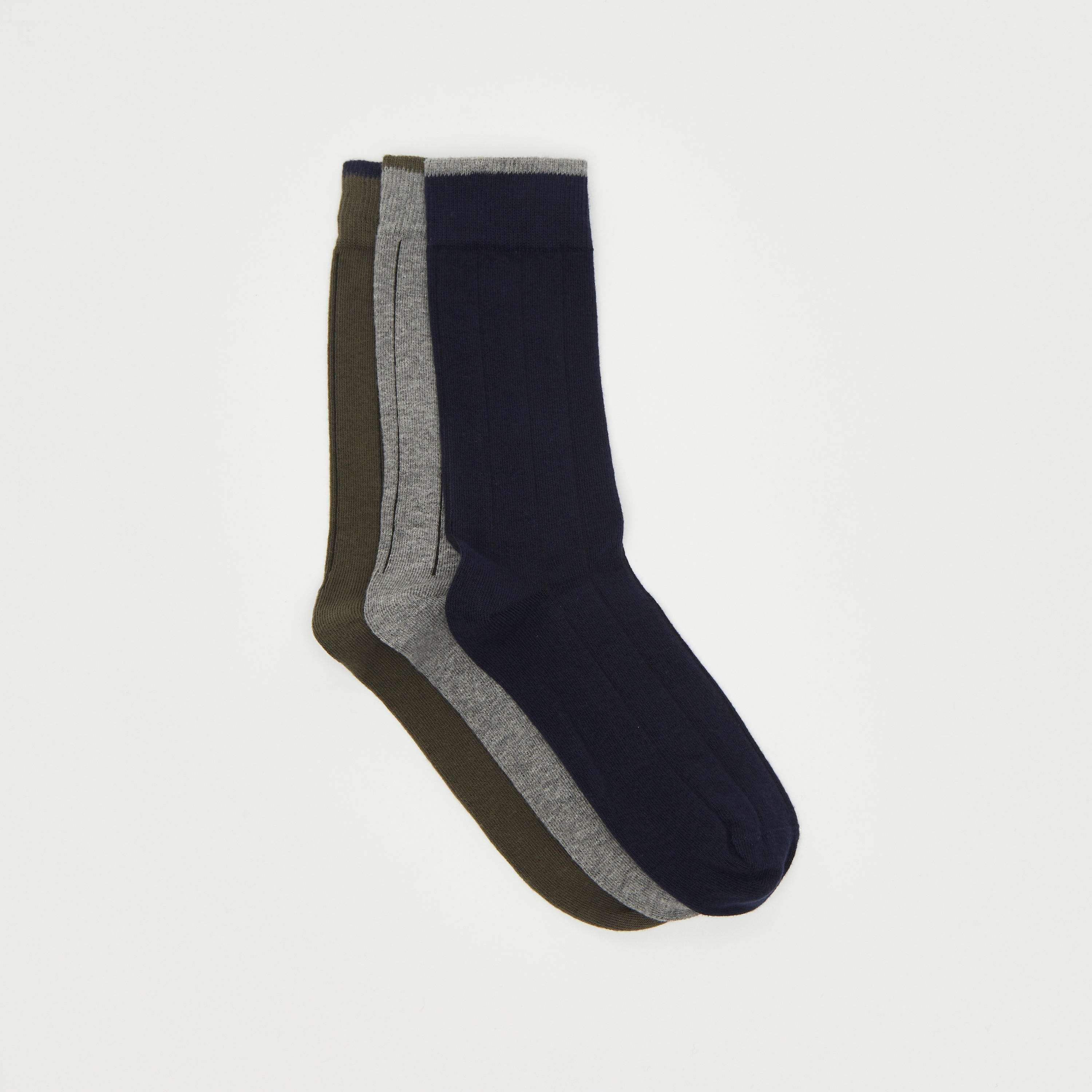 جوارب مقلّمة بطول ربلة الساق - طقم من 3-men-socks-image-1