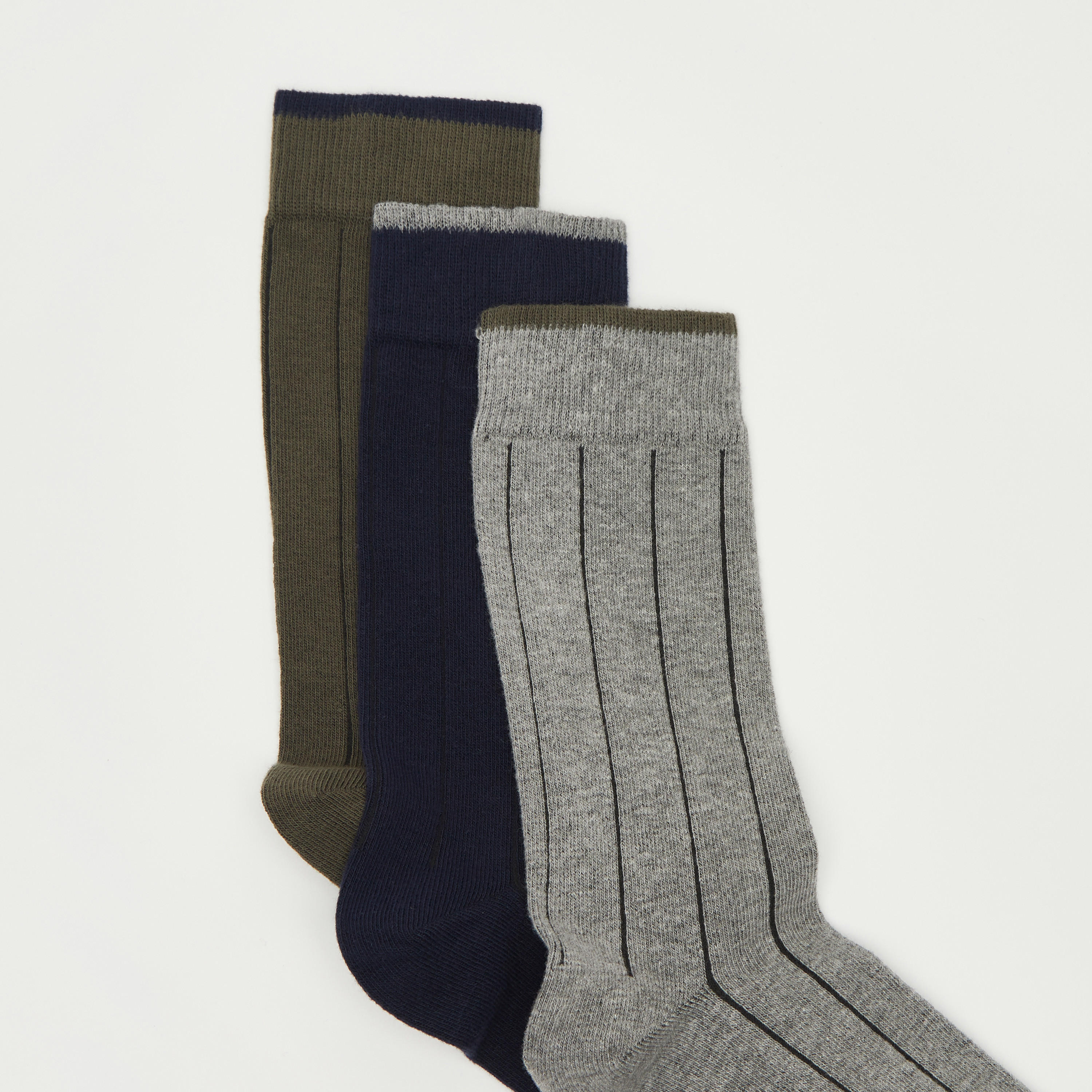 جوارب مقلّمة بطول ربلة الساق - طقم من 3-men-socks-image-3