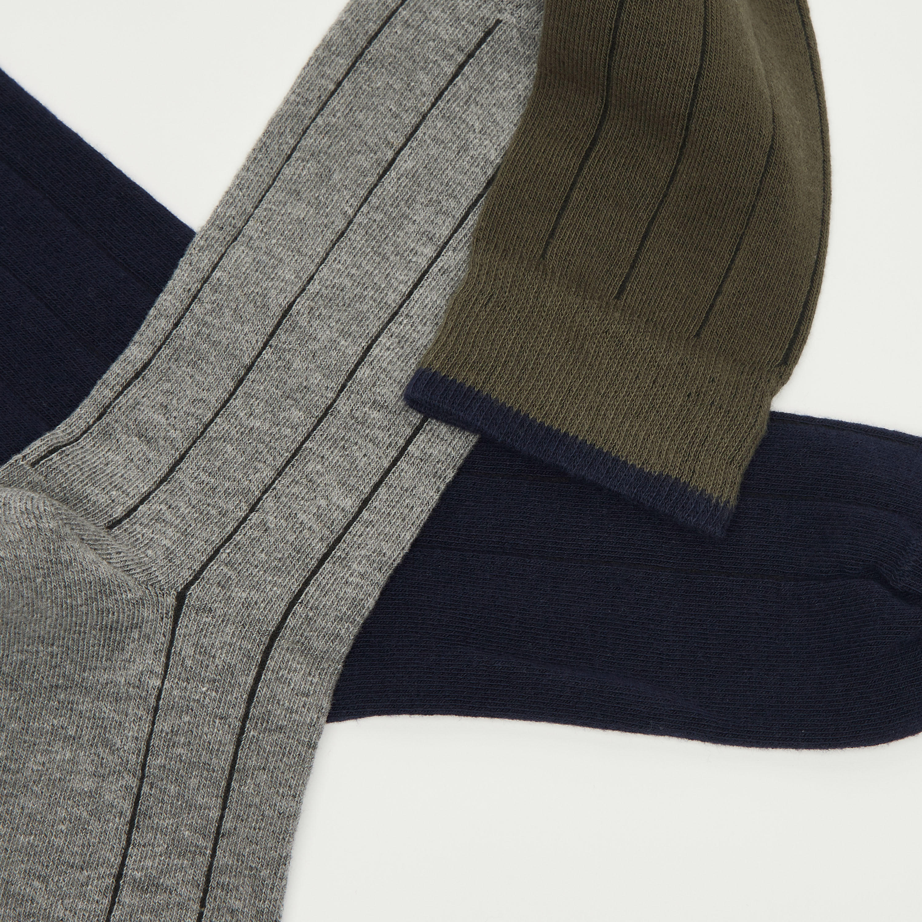 جوارب مقلّمة بطول ربلة الساق - طقم من 3-men-socks-image-4