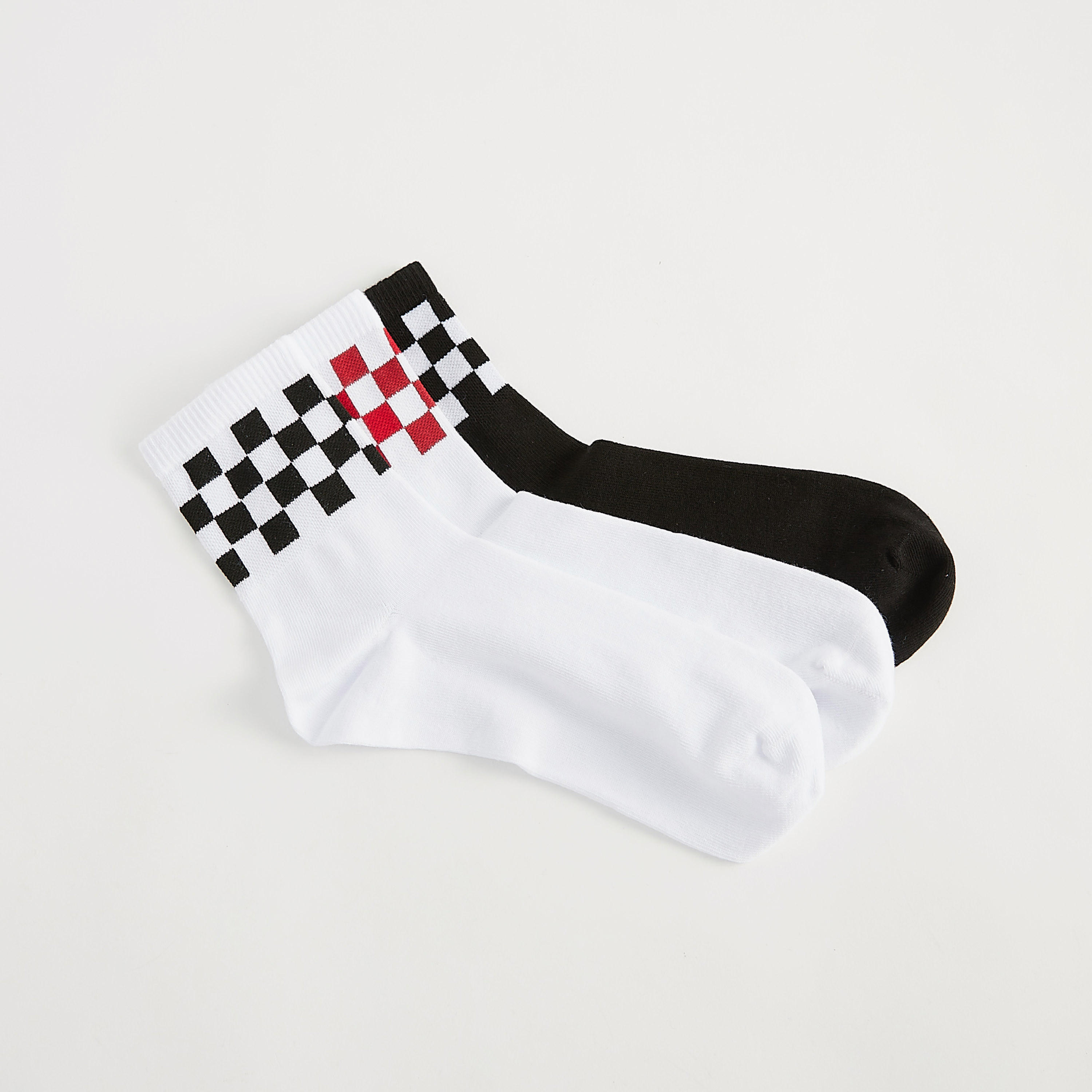 Set of 3 - Checked Ankle Length Socks-men-socks-image-2