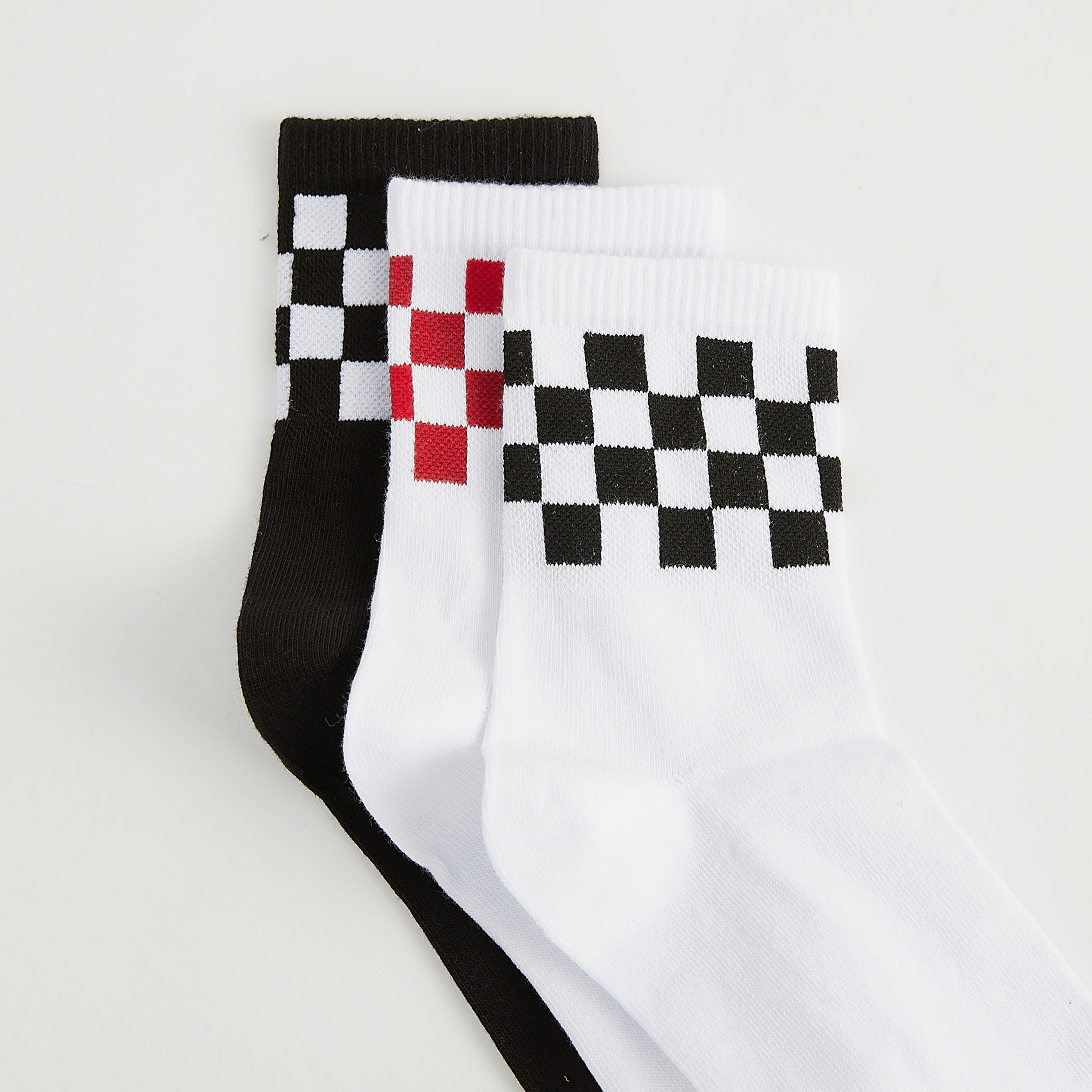 Set of 3 - Checked Ankle Length Socks-men-socks-image-3