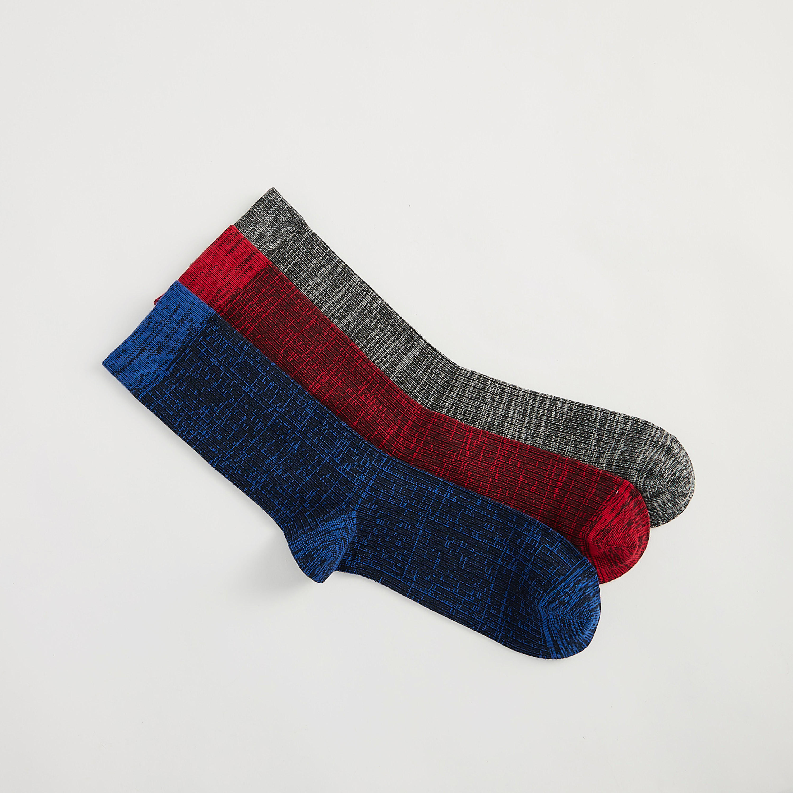 جوارب مضلّعة بطول ربلة الساق - طقم من 3-men-socks-image-2