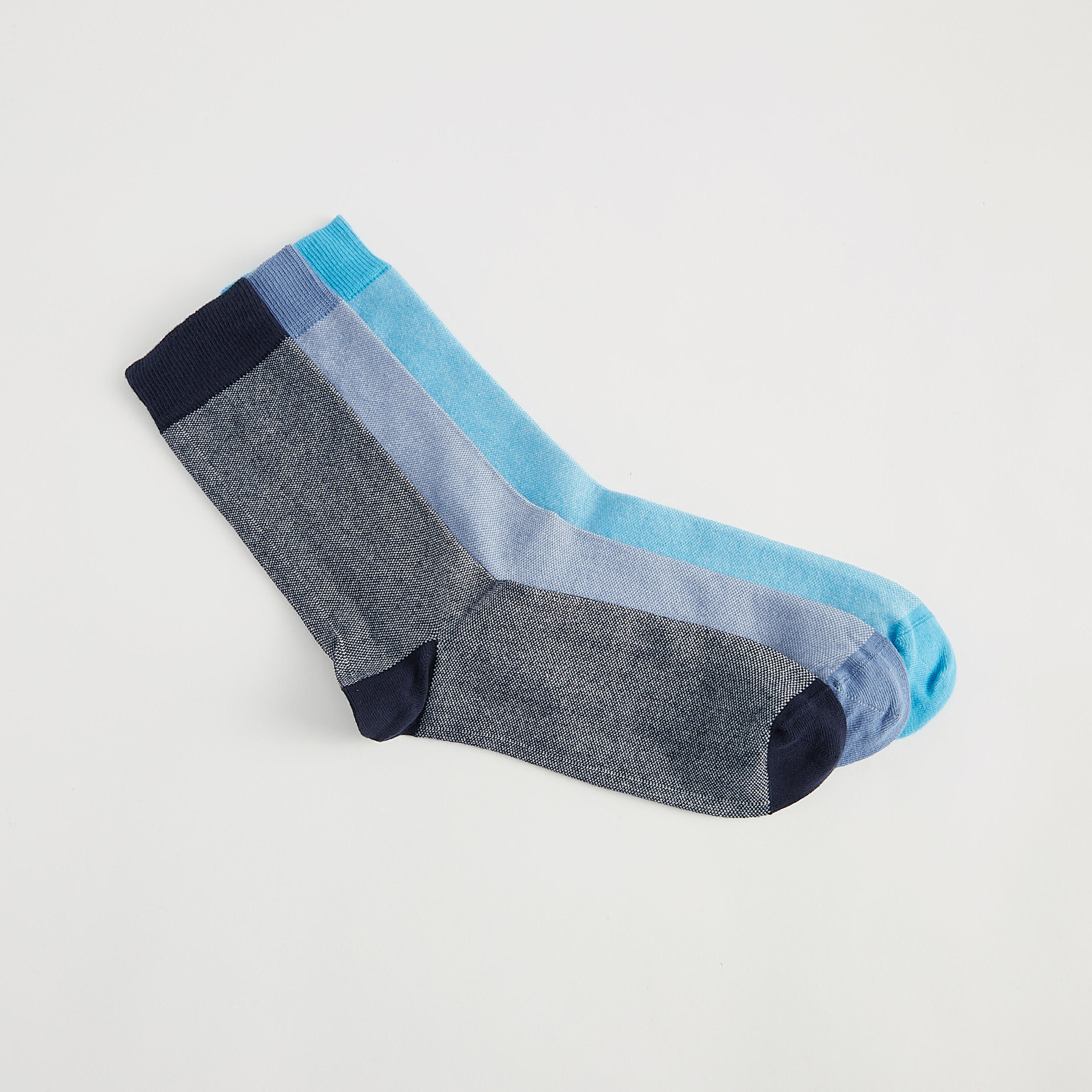 جوارب سادة بطول ربلة الساق - طقم من 3-men-socks-image-3