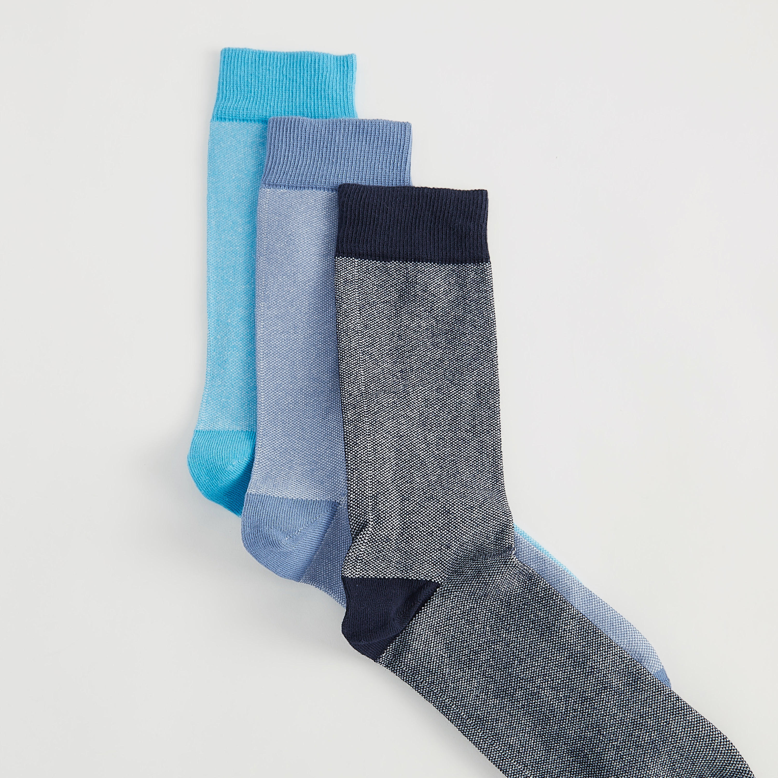 جوارب سادة بطول ربلة الساق - طقم من 3-men-socks-image-2