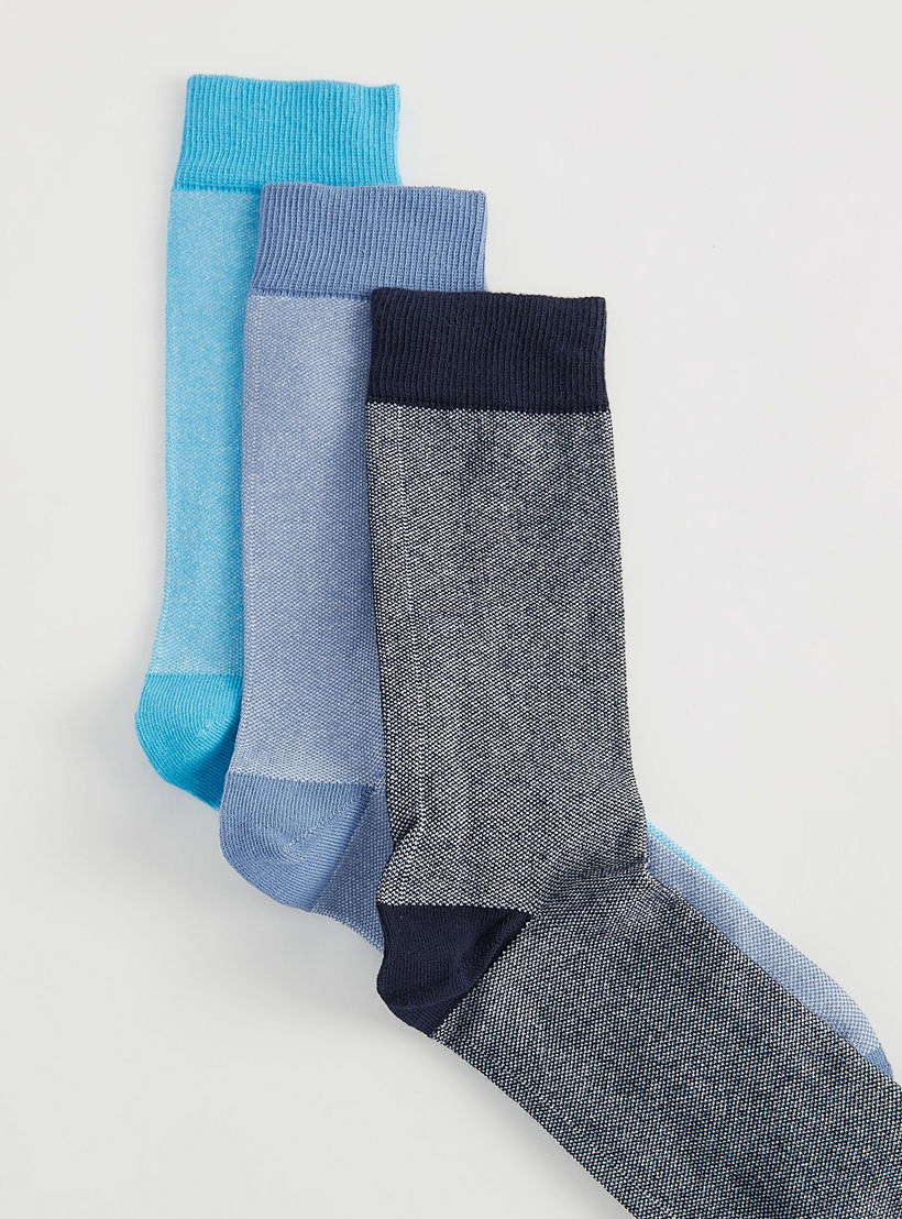 جوارب سادة بطول ربلة الساق - طقم من 3-men-socks-image-2