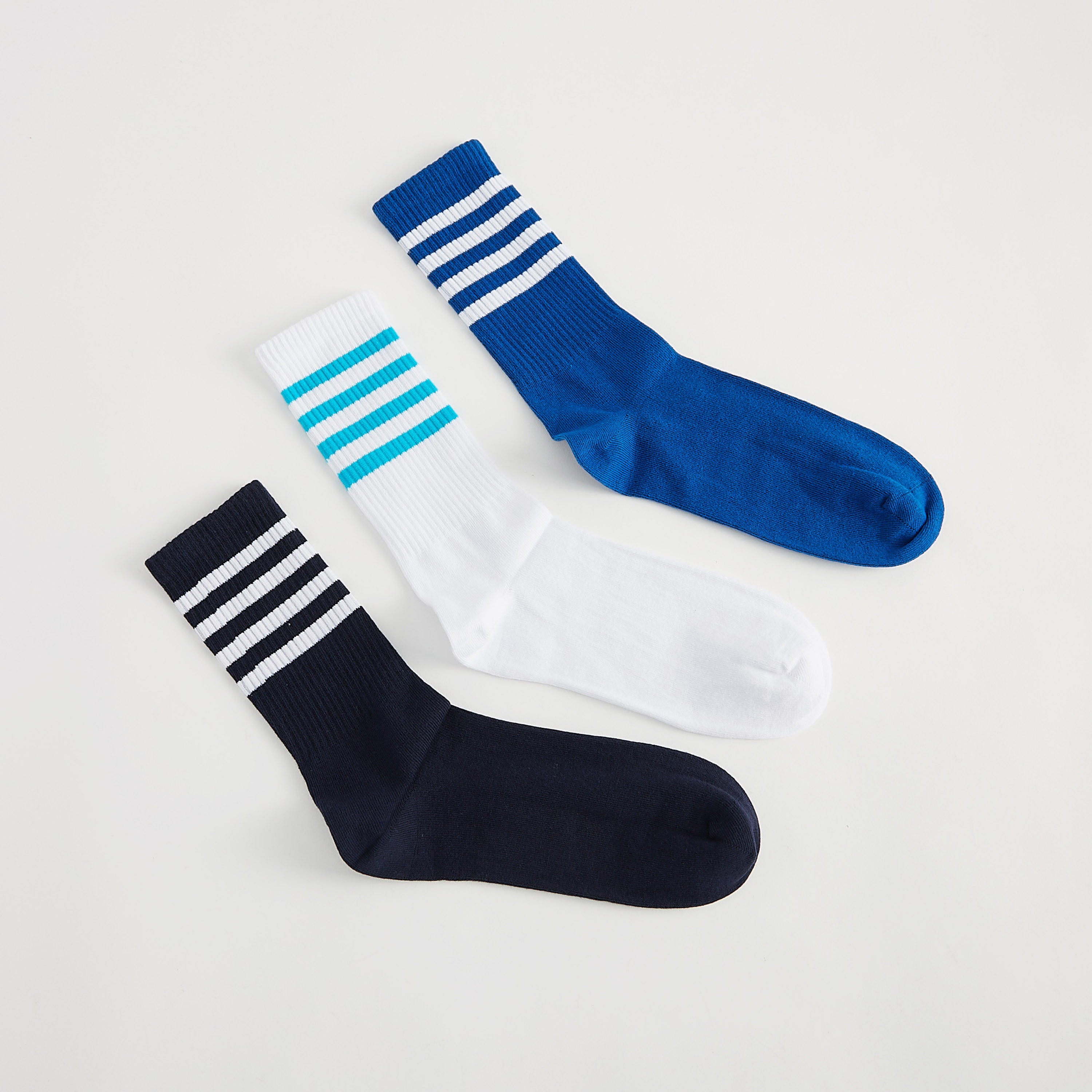 جوارب مقلّمة بطول ربلة الساق - طقم من 3-men-socks-image-1