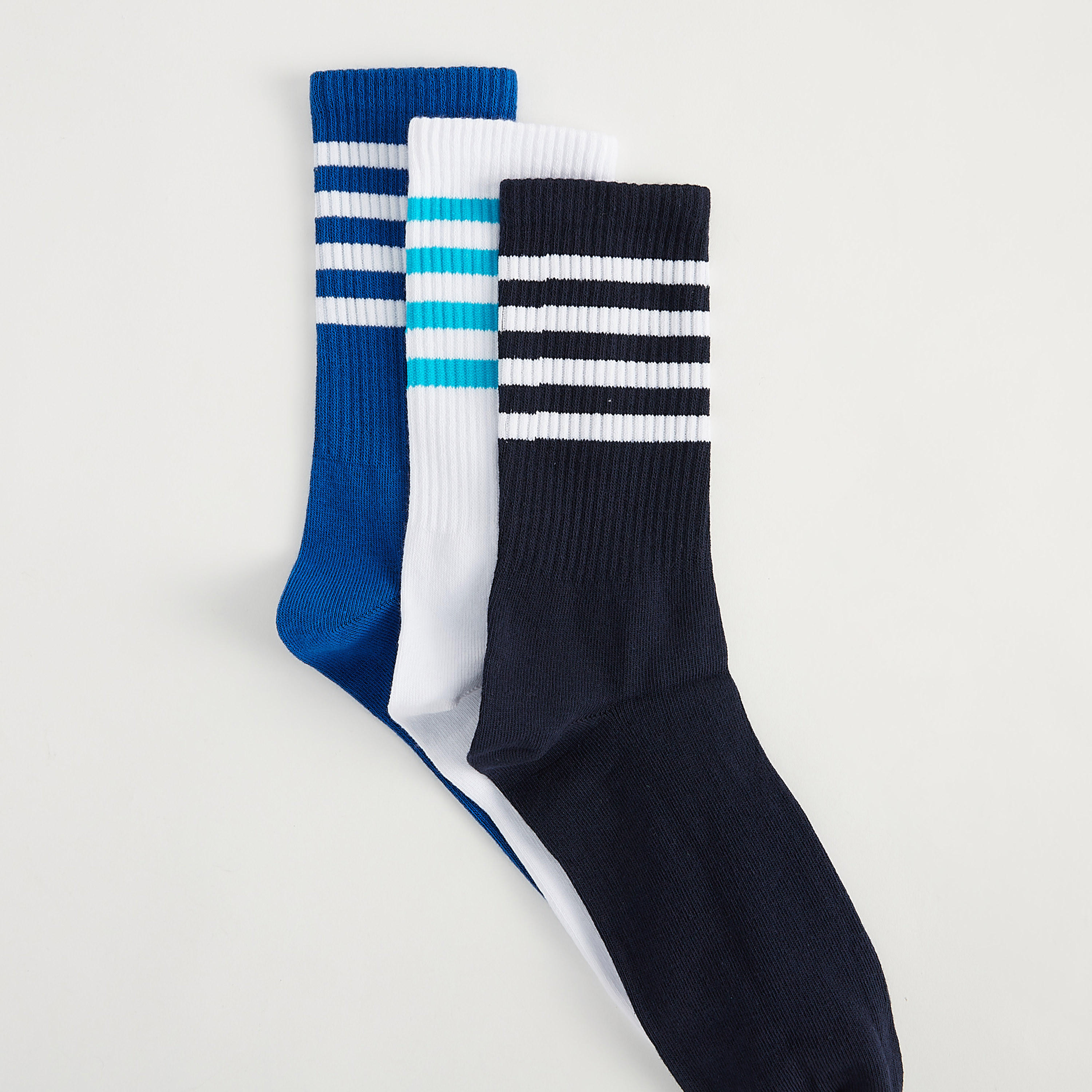جوارب مقلّمة بطول ربلة الساق - طقم من 3-men-socks-image-3