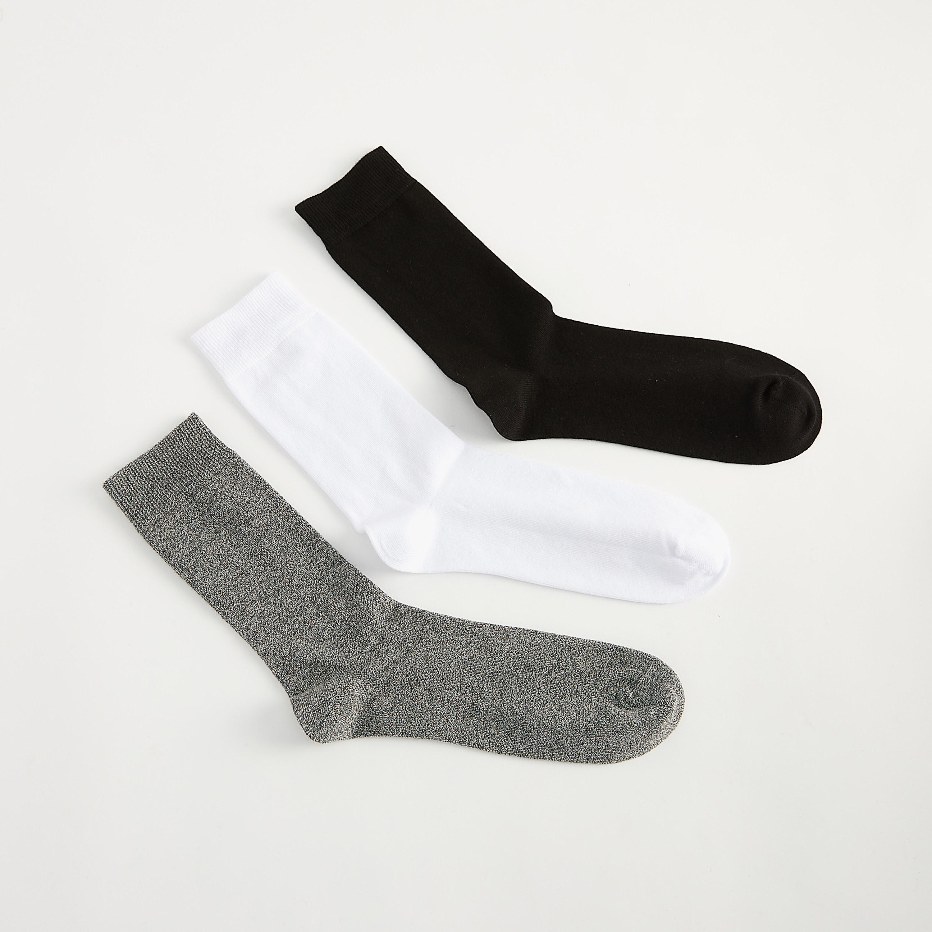 جوارب سادة بطول ربلة الساق - طقم من 3-men-socks-image-4