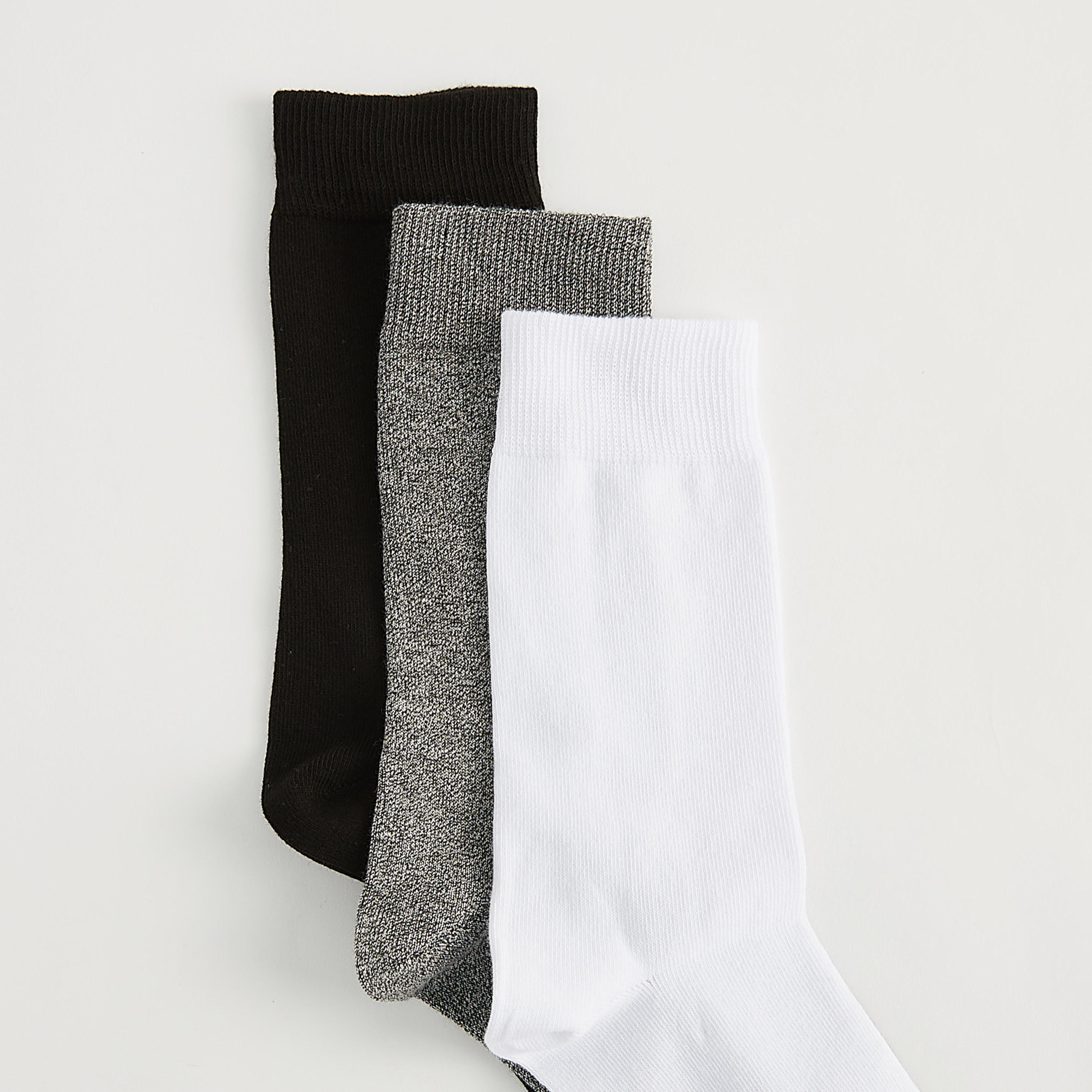 جوارب سادة بطول ربلة الساق - طقم من 3-men-socks-image-2