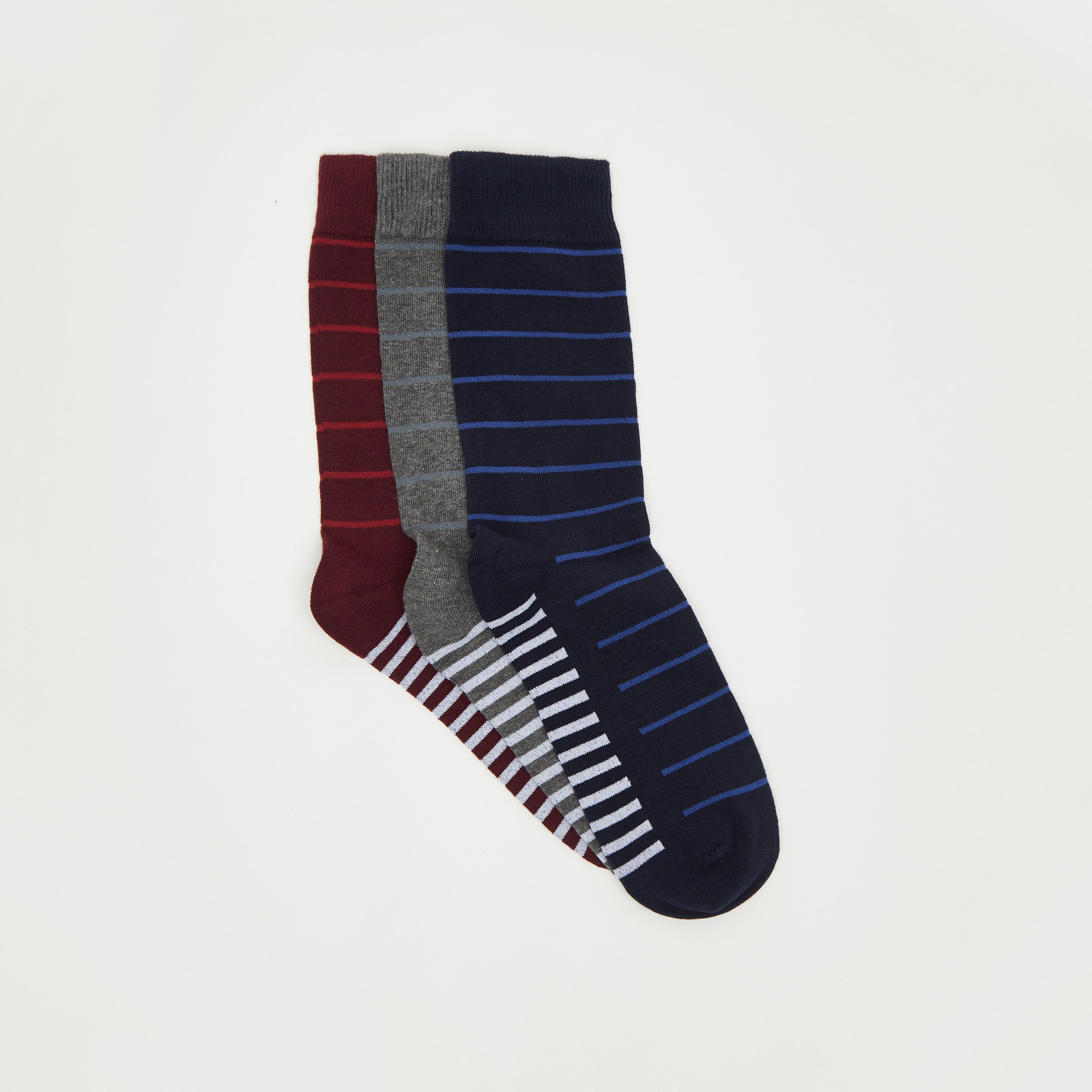Striped Calf Length Socks-men-socks-image-2