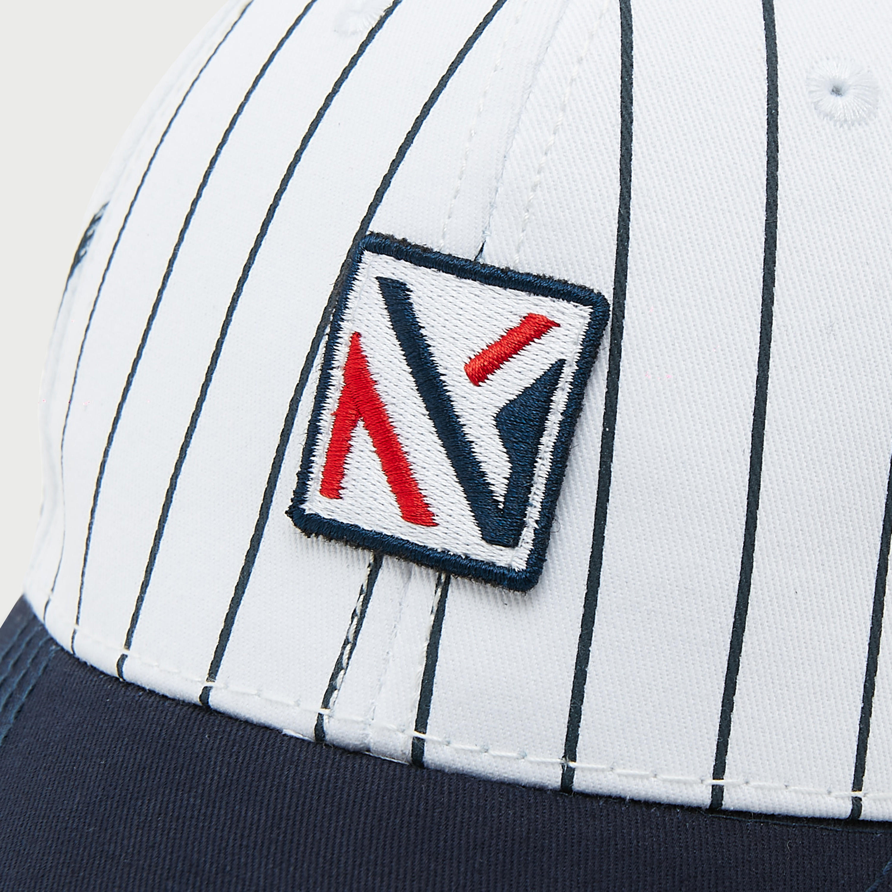 Striped Cap with Buckled Back Strap Closure and Applique-men-caps-image-2