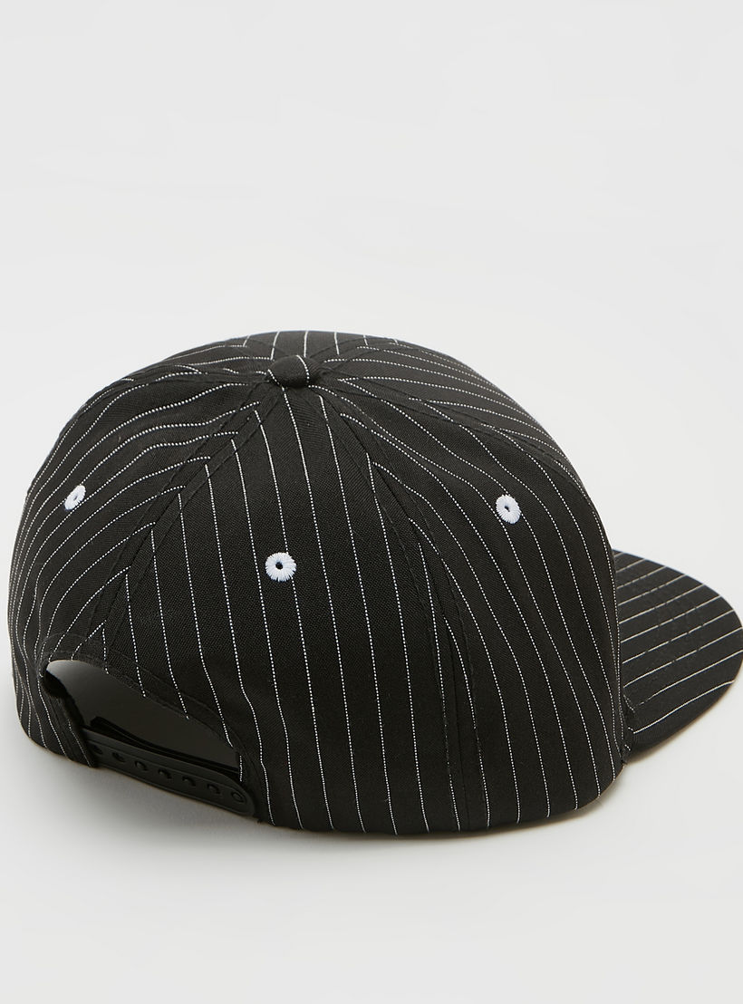 Embroidered Stripe Detailed Cap with Snap Back Closure-men-caps-image-4