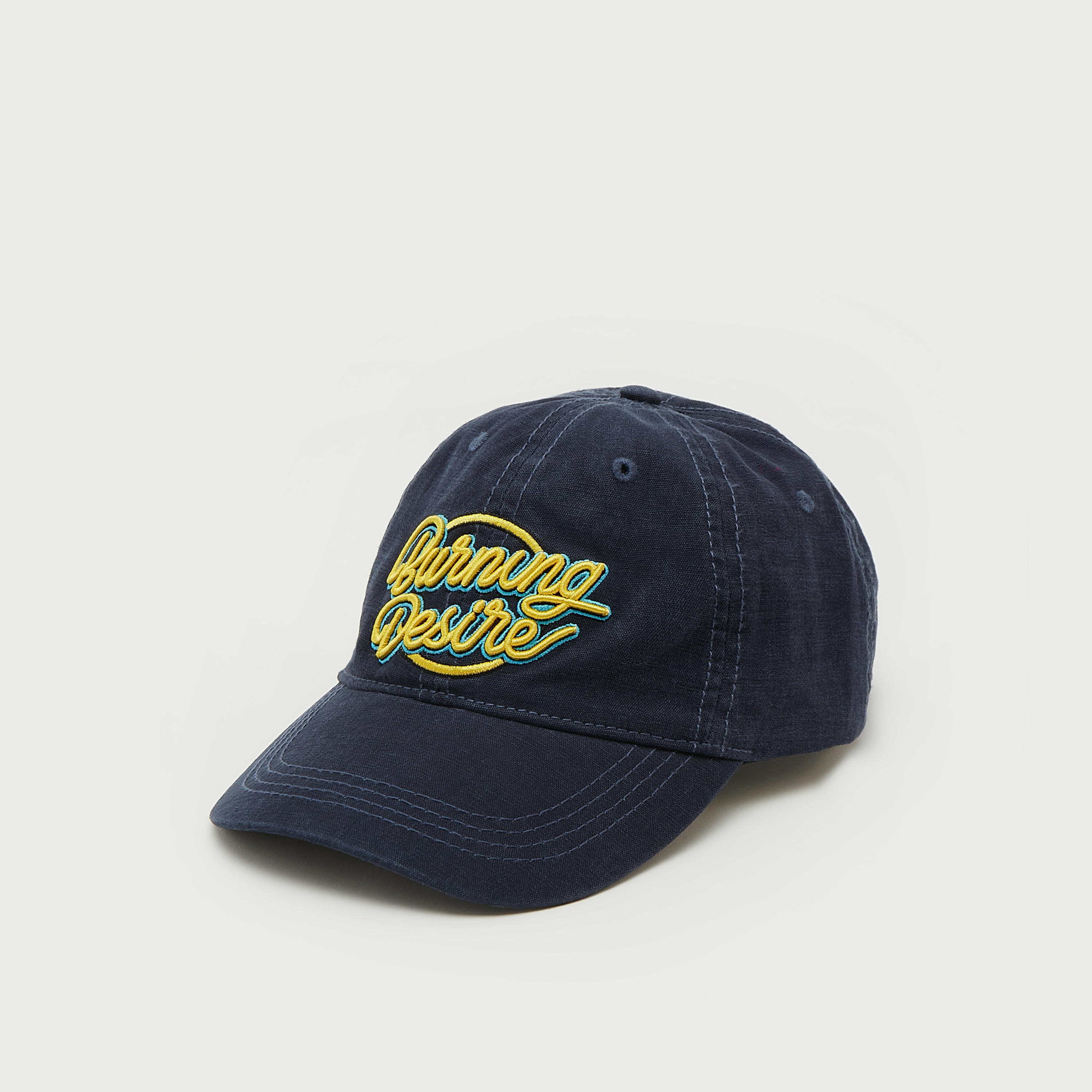 Embroidered Cap with Eyelets and Buckled Strap Closure-men-caps-image-1