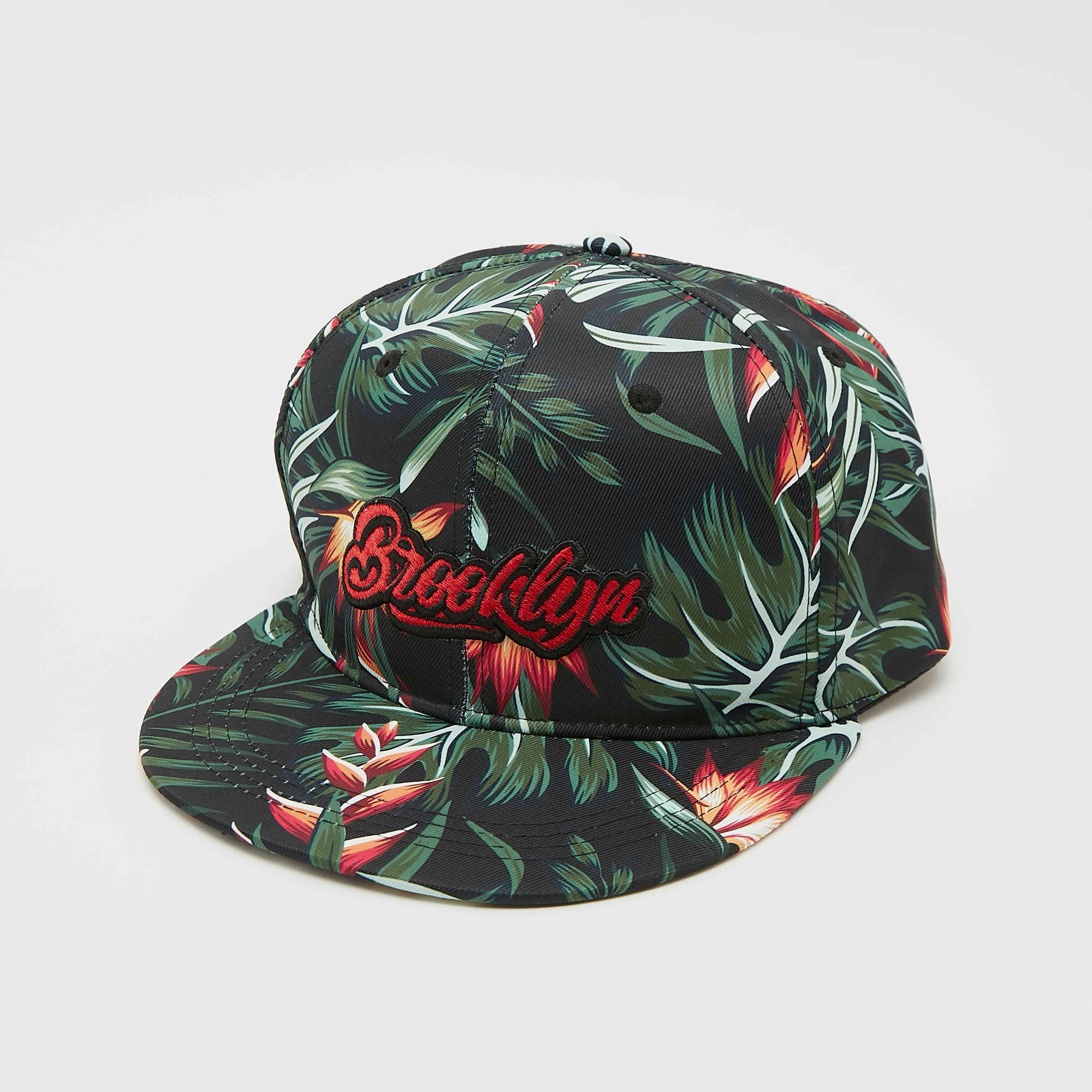 Tropical Print Cap with Eyelets and Snap Back Closure-men-caps-image-1
