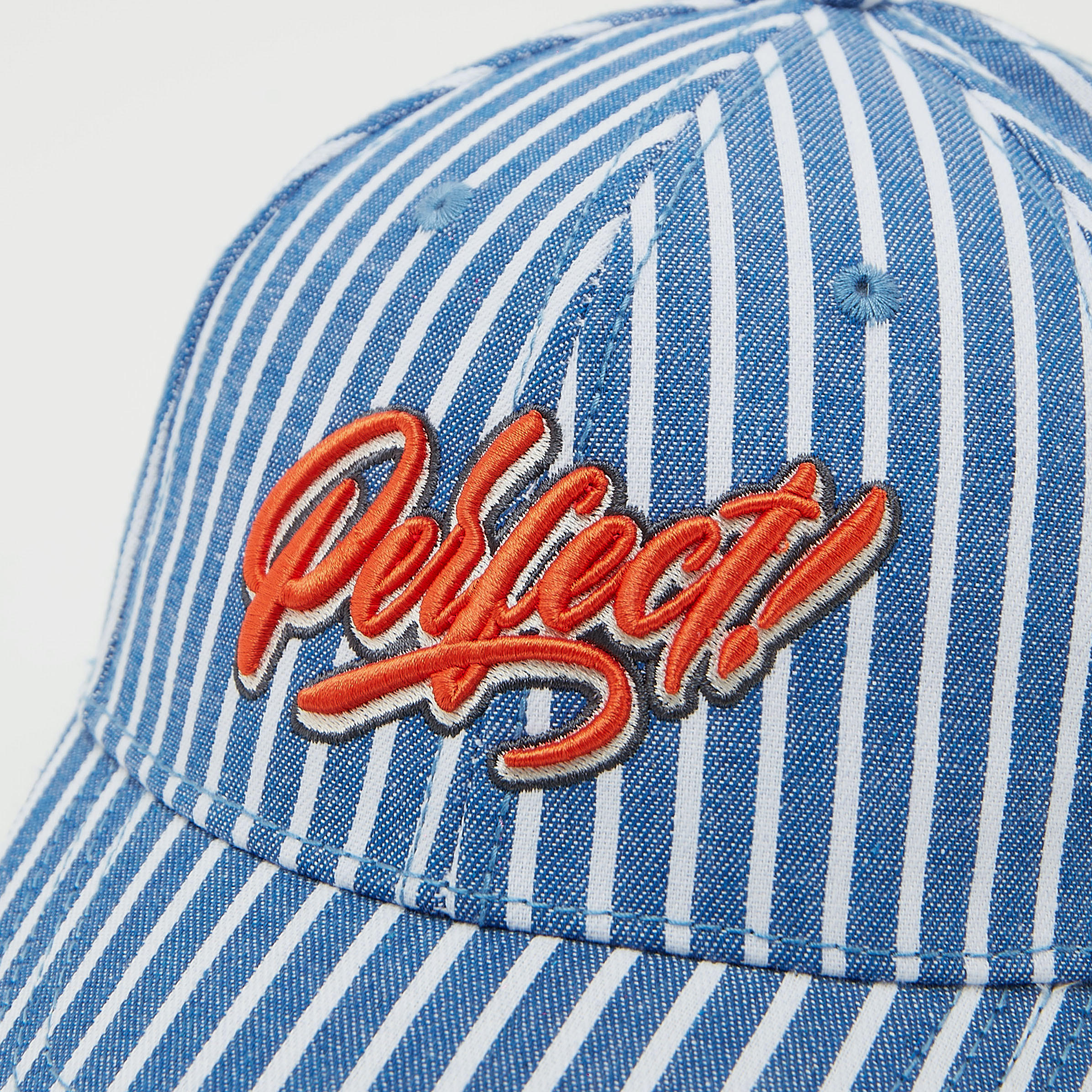 Striped Cap with Eyelets and Buckle Strap Closure-men-caps-image-3
