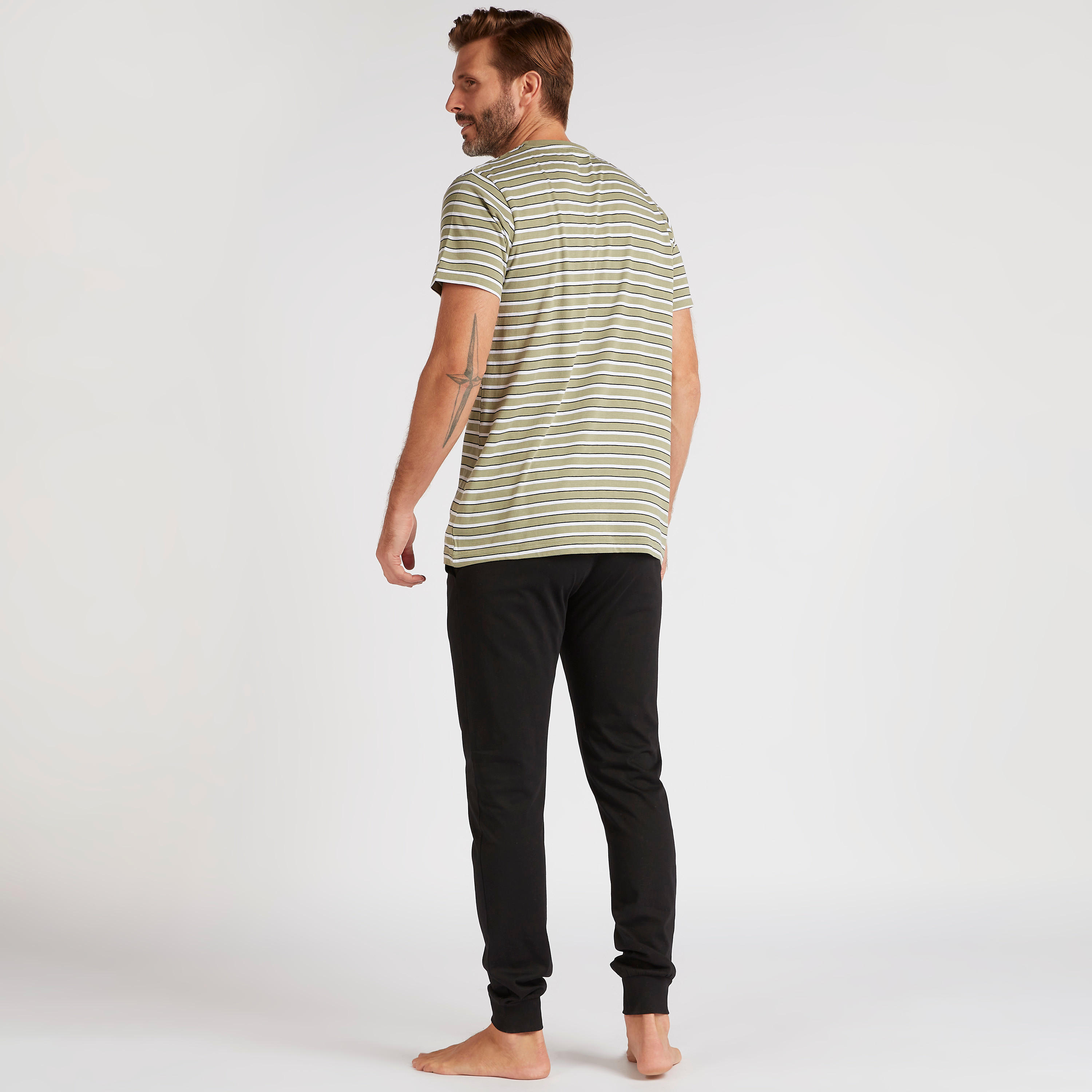Striped Crew Neck T-shirt and Full Length Pyjama Set-men-clothing-nightwear-sets-image-3