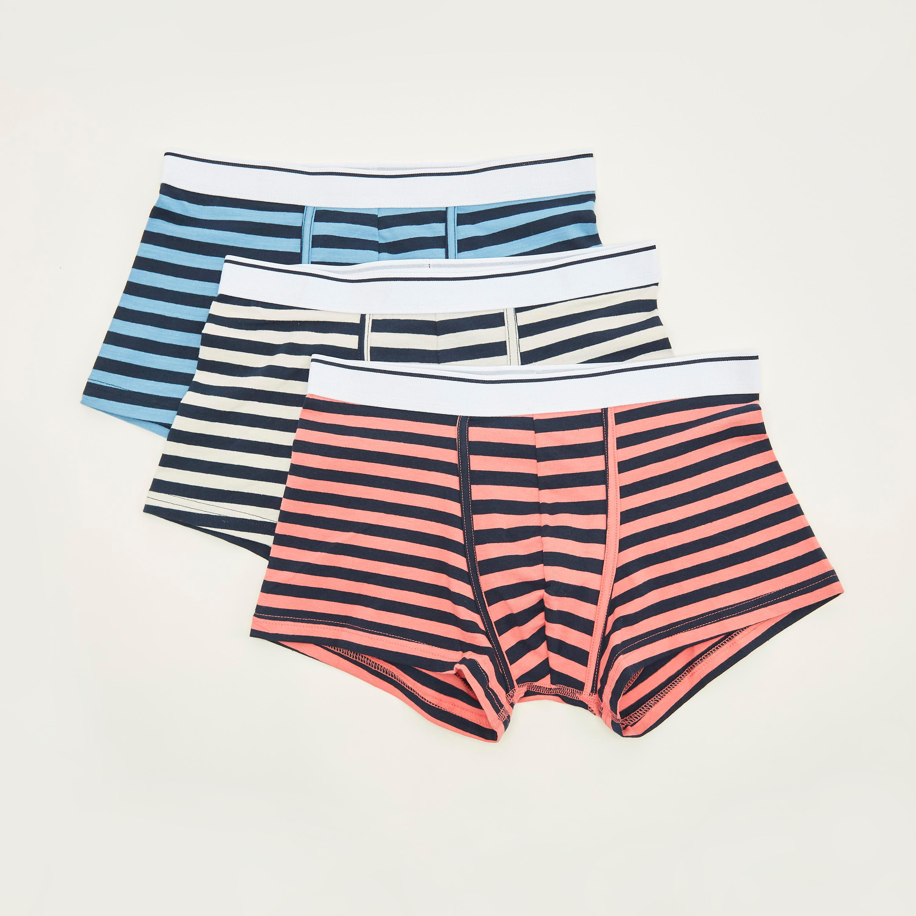 شورتات ترانك مقلّمة بخصر مطّاطي - طقم من 3 قطع-men-clothing-innerwear-underwear-image-4