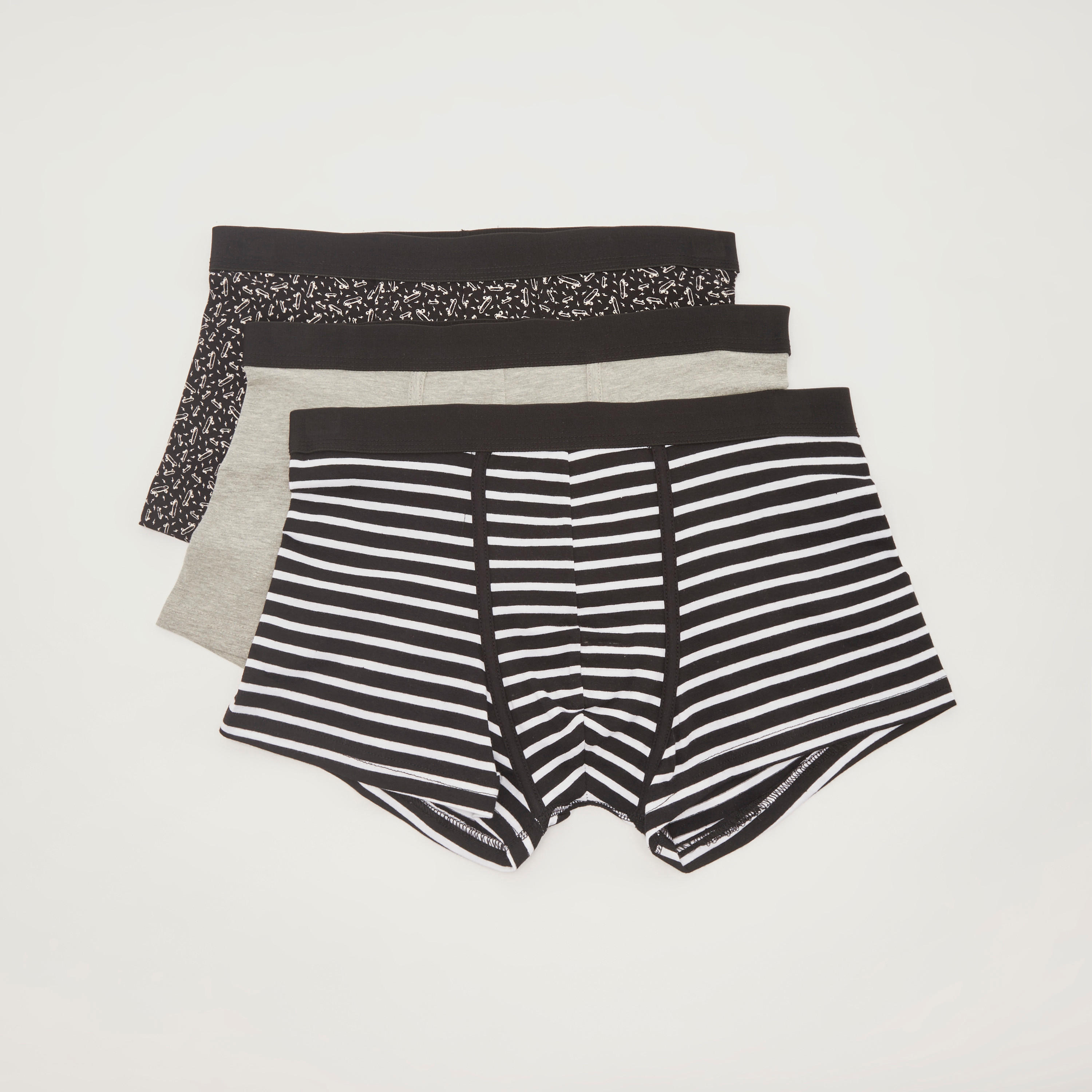 Set of 3 - Assorted A-Front Trunks with Elasticated Waistband-men-clothing-innerwear-underwear-image-1