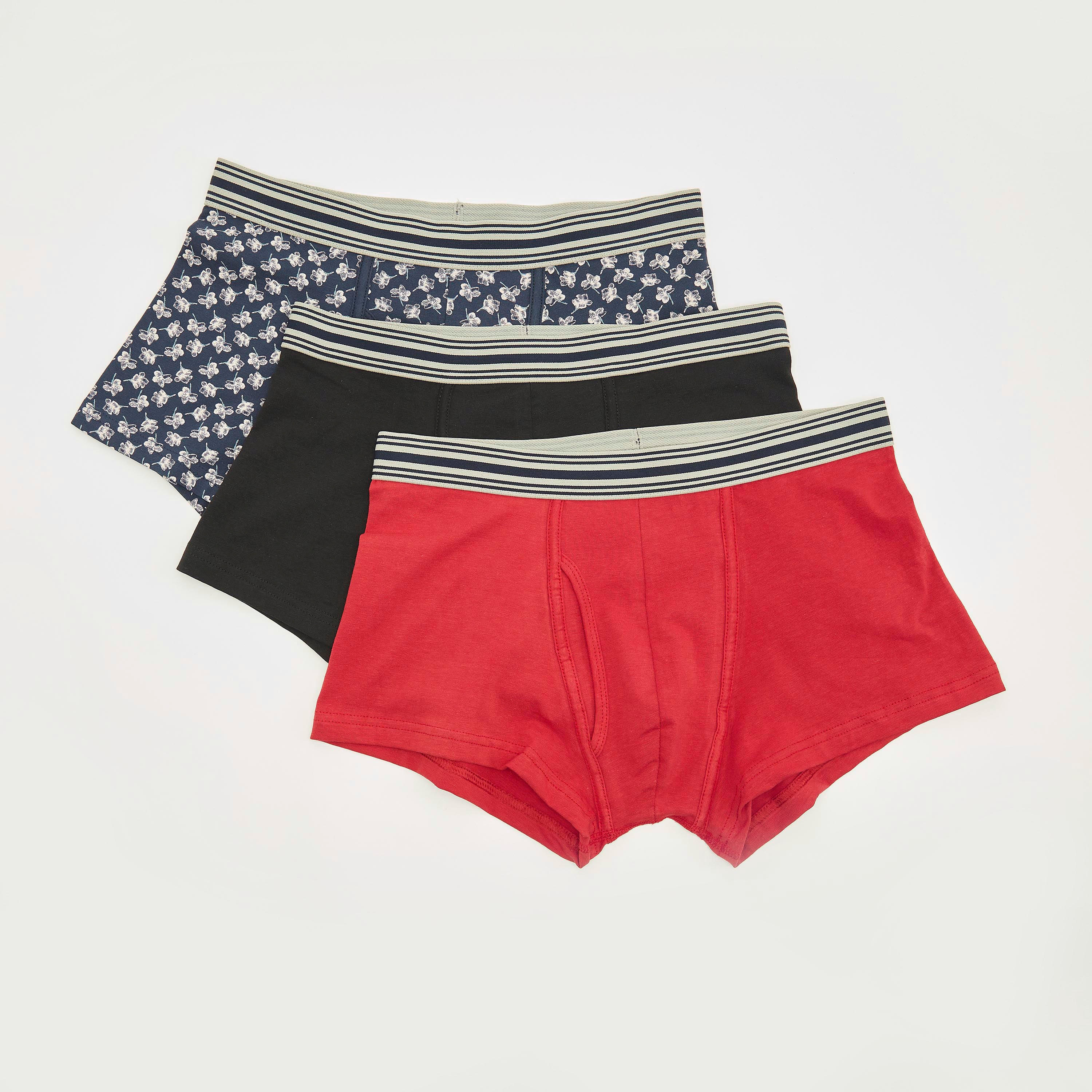 شورتات ترانك بخصر مطّاطي - طقم من 3 قطع متنوّعة-men-clothing-innerwear-underwear-image-4