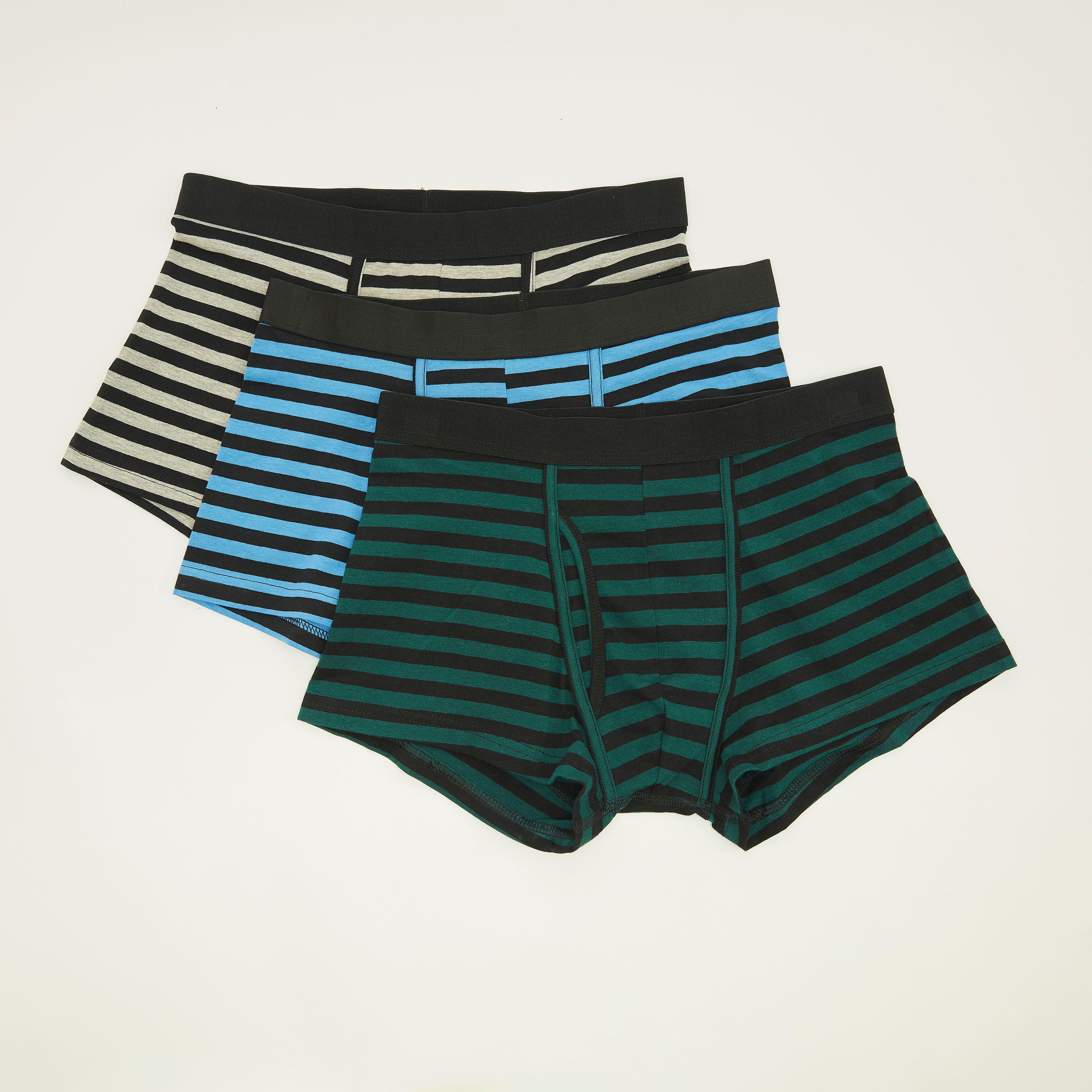 شورتات ترانك مقلّمة بخصر مطّاطي - طقم من 3 قطع-men-clothing-innerwear-underwear-image-1