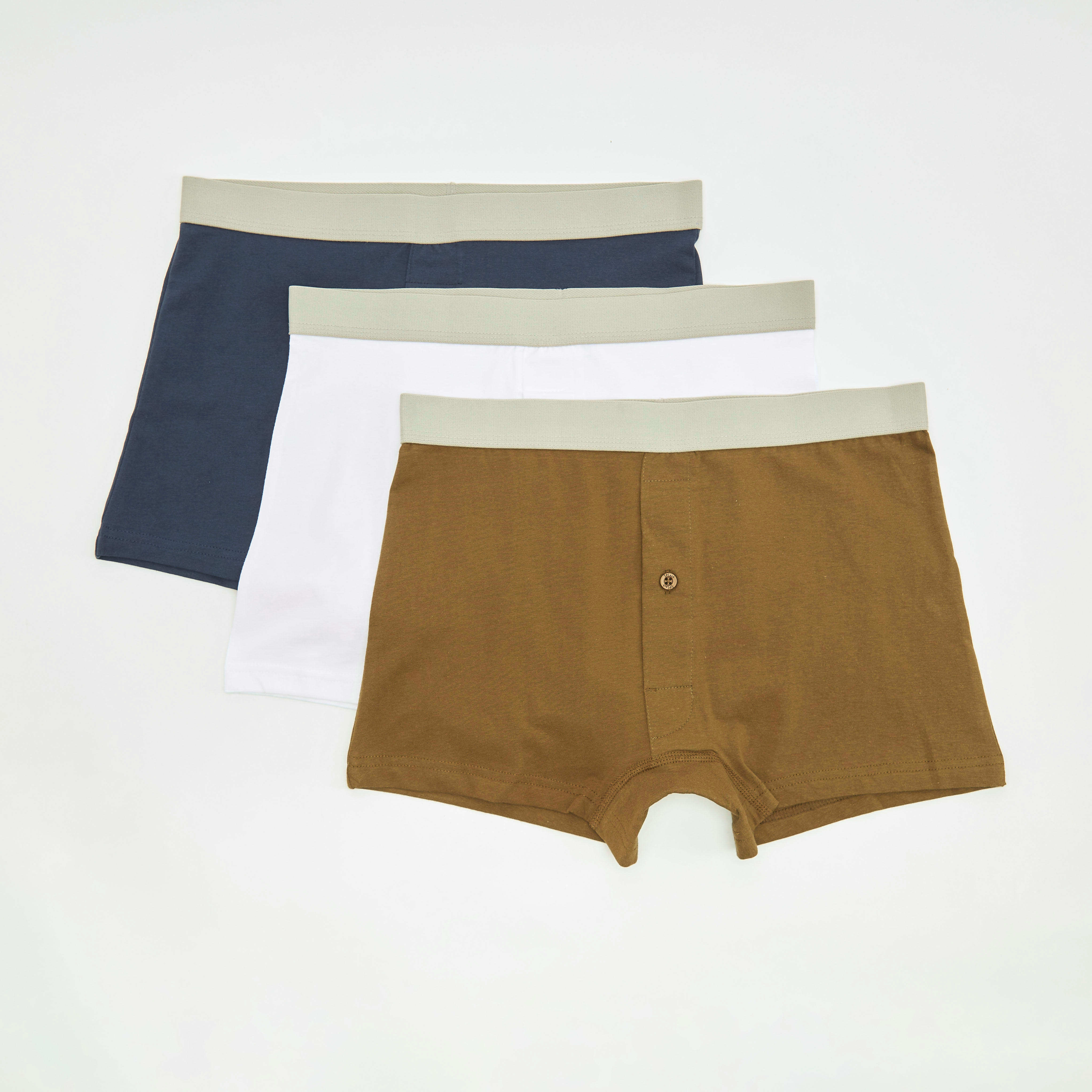شورت ترانك سادة بخصر مطّاطي - طقم من 3 قطع-men-clothing-innerwear-underwear-image-4