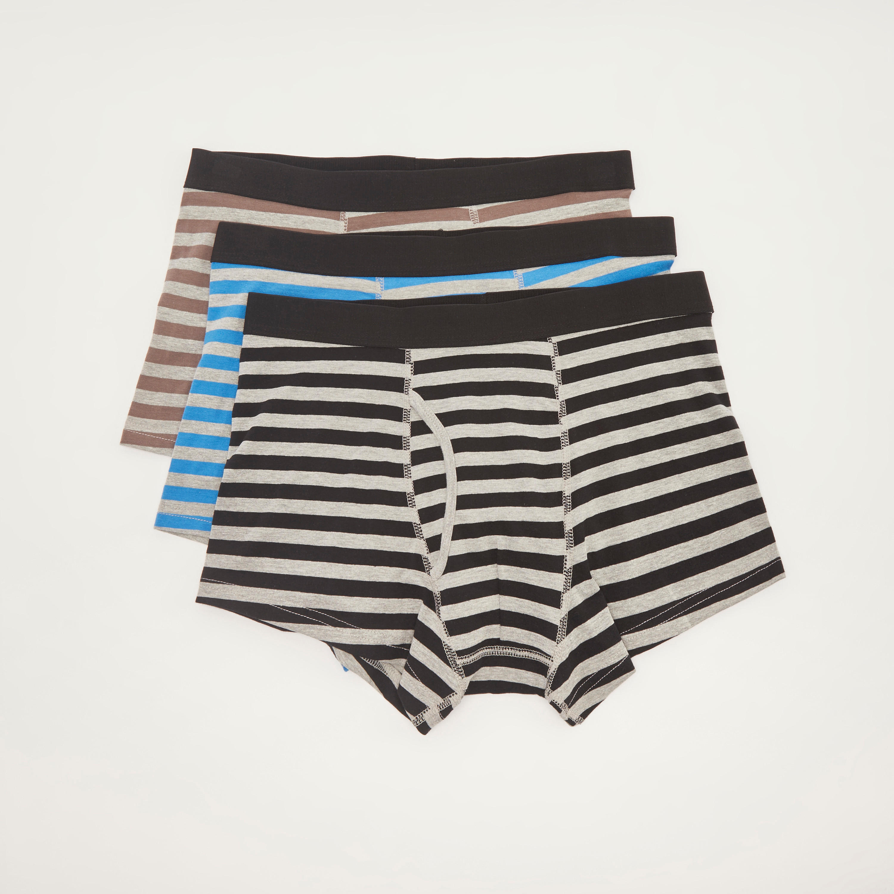 شورتات ترانك مقلّمة بخصر مطّاطي - طقم من 3 قطع-men-clothing-innerwear-underwear-image-4