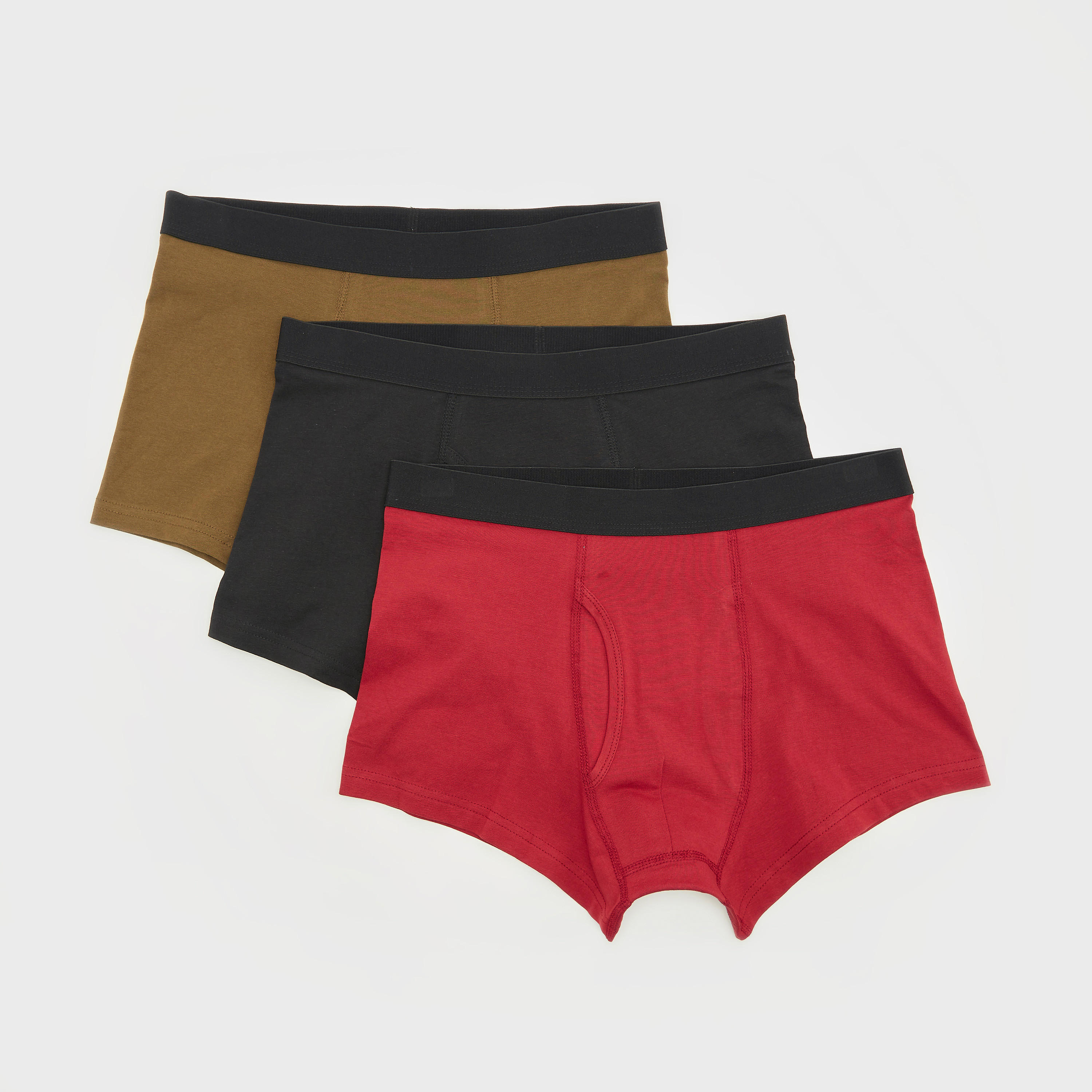 شورتات ترانك داخليّة سادة بخصر مطاطي - طقم من 3 قطع-men-clothing-innerwear-underwear-image-4