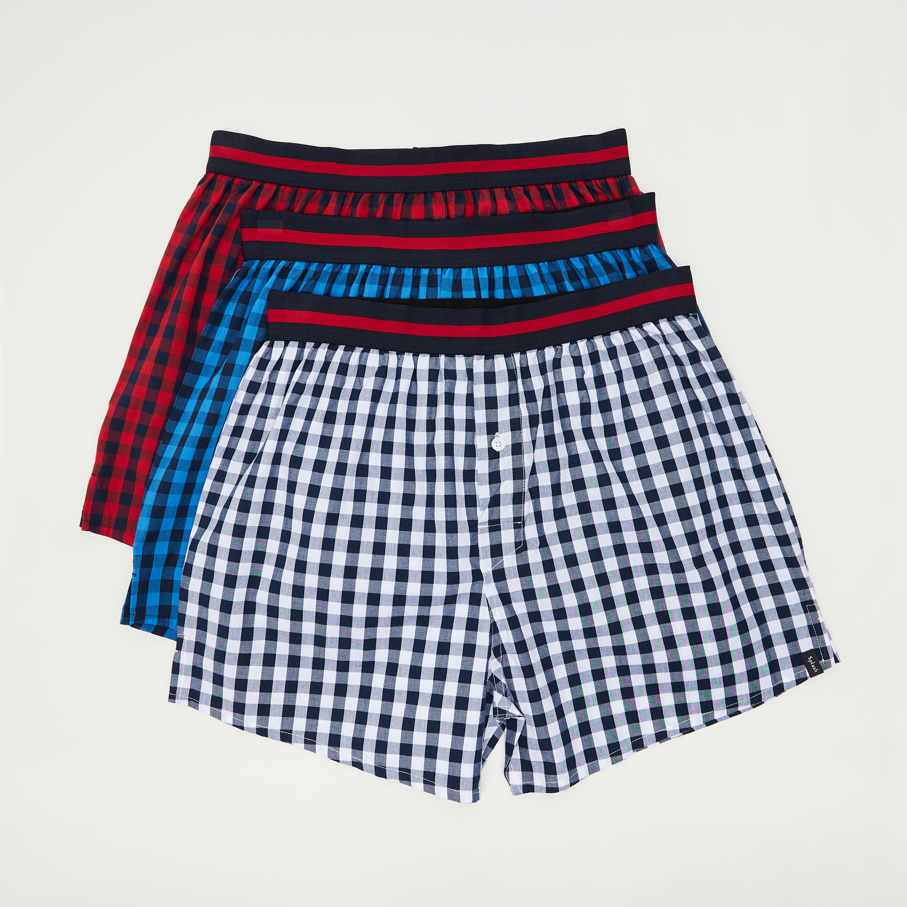 بوكسر كاروهات بخصر مطاطي- طقم من 3 قطع-men-clothing-innerwear-underwear-image-1