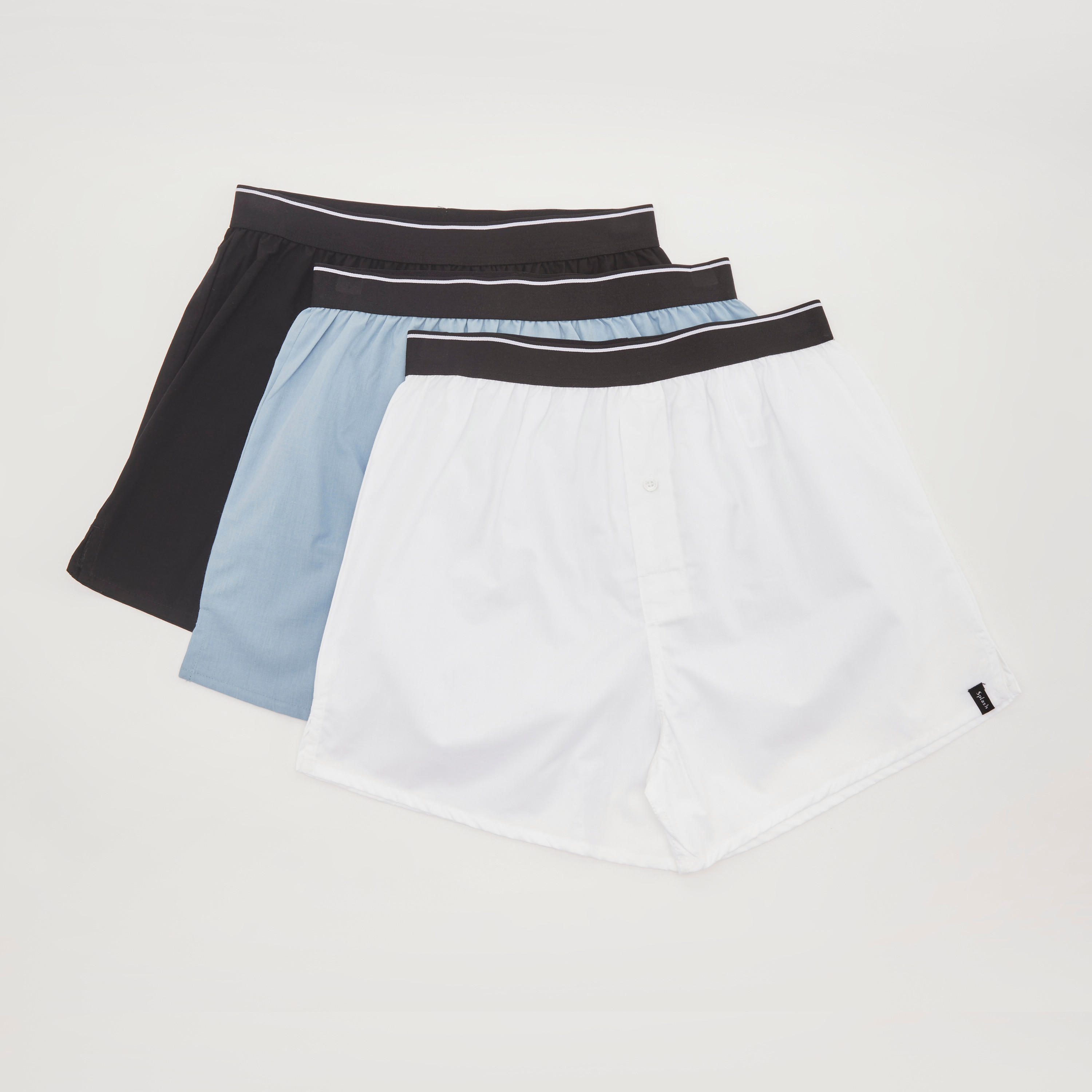 بوكسر سادة بخصر مطاطي- طقم من 3 قطع-men-clothing-innerwear-underwear-image-1