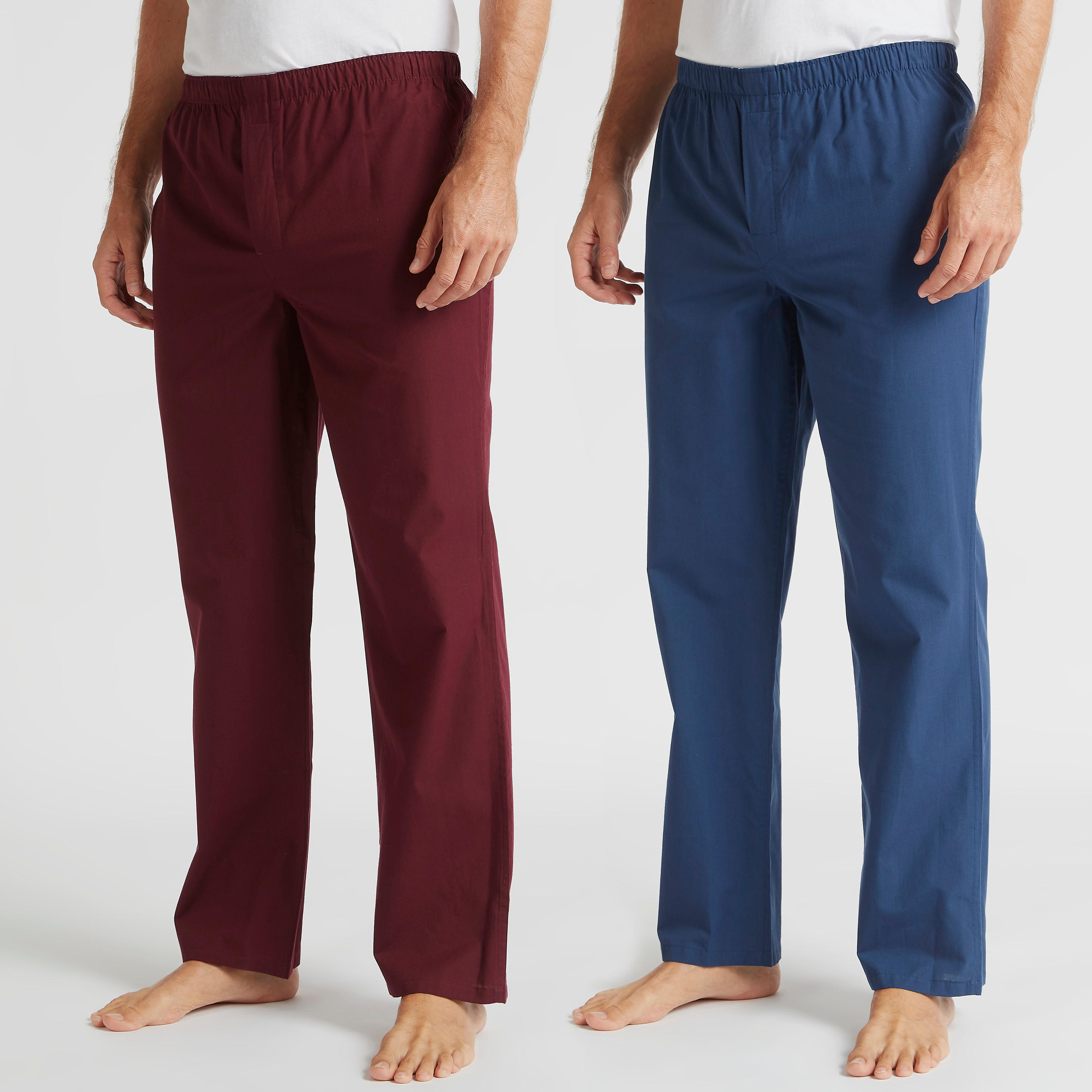 طقم بنطلون بيجاما طويل سادة بخصر مطّاطي - قطعتين-men-clothing-nightwear-pyjamaandshorts-image-7