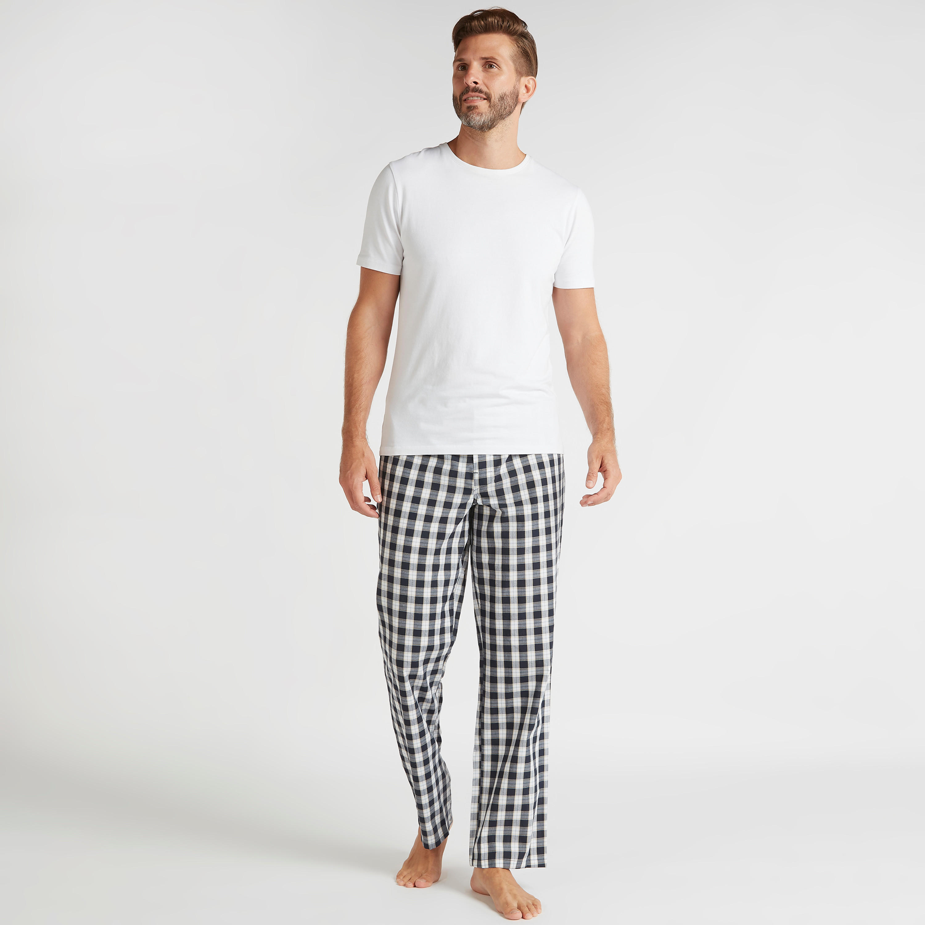 طقم بنطلون بيجاما طويل بخصر مطّاطي بطبعات - قطعتين-men-clothing-nightwear-pyjamaandshorts-image-5