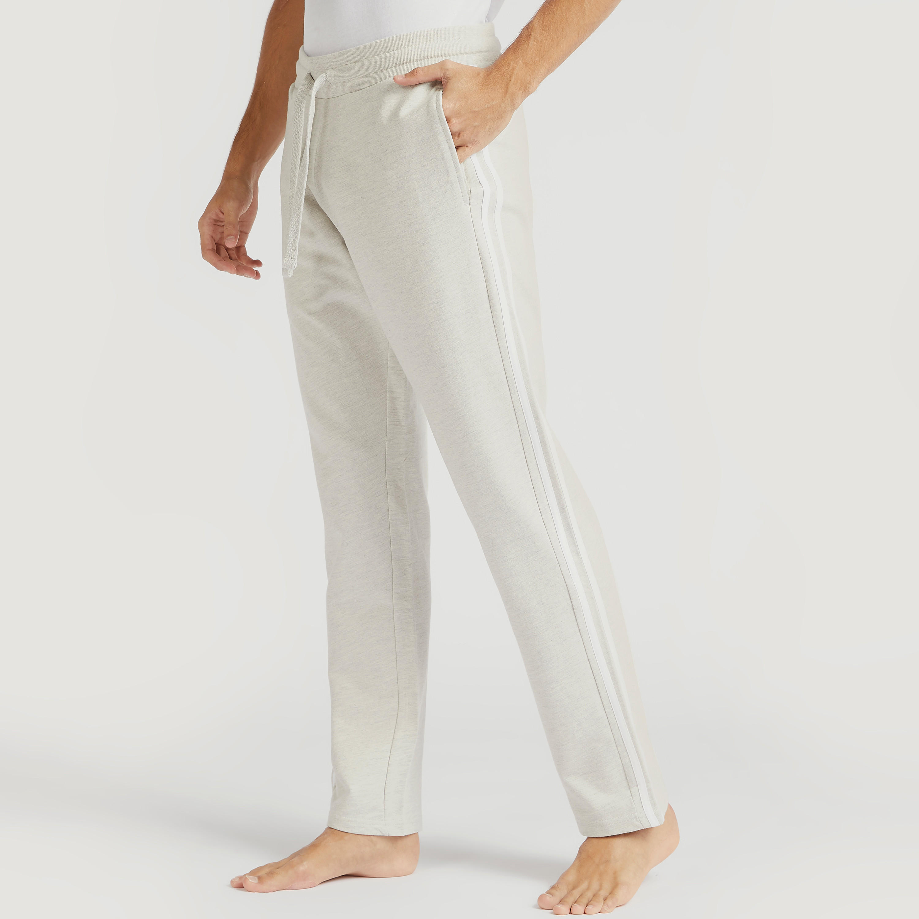 Solid Pyjamas with Pockets and Elasticated Drawstring Waist-men-clothing-nightwear-pyjamaandshorts-image-1