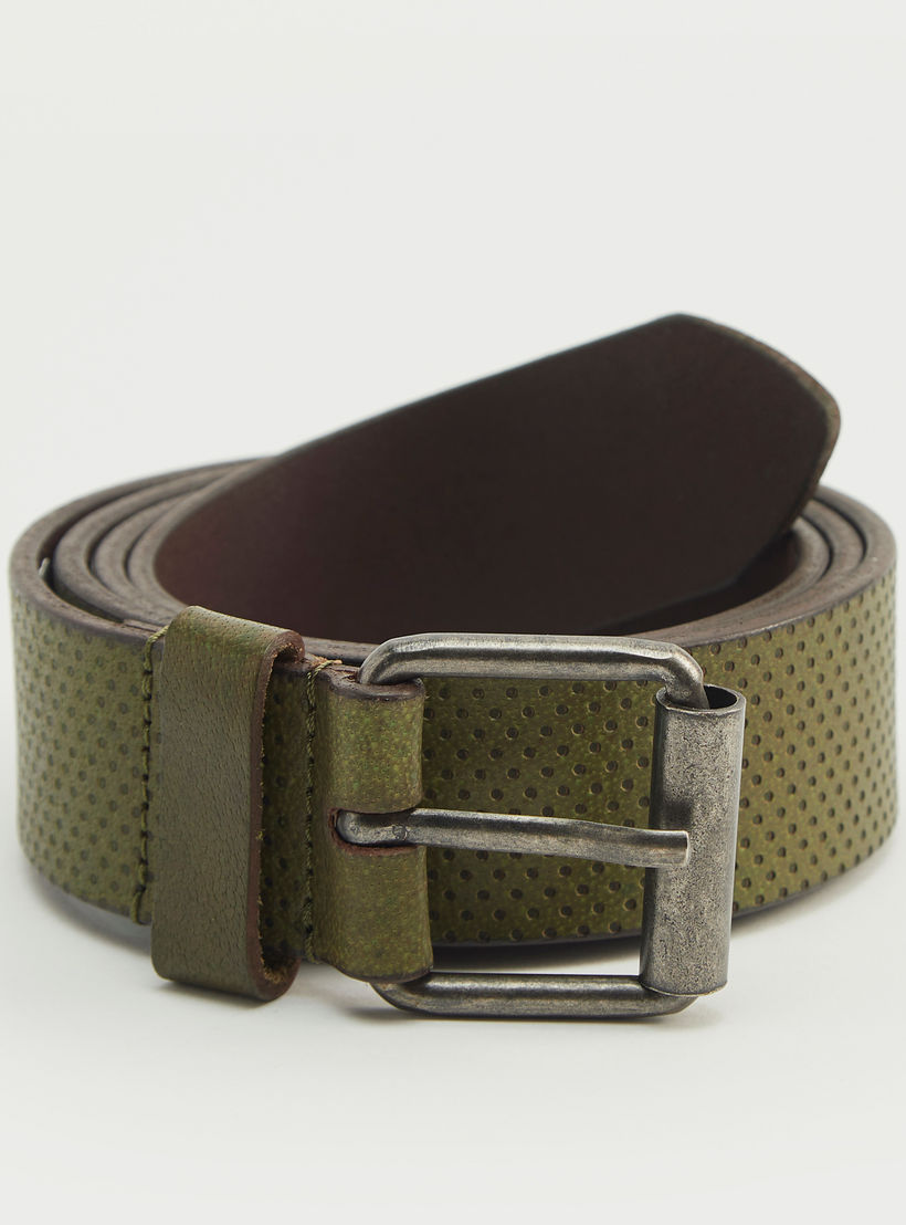 حزام بارز الملمس بإبزيم بدبوس إغلاق-men-beltsandwallets-belts-image-4
