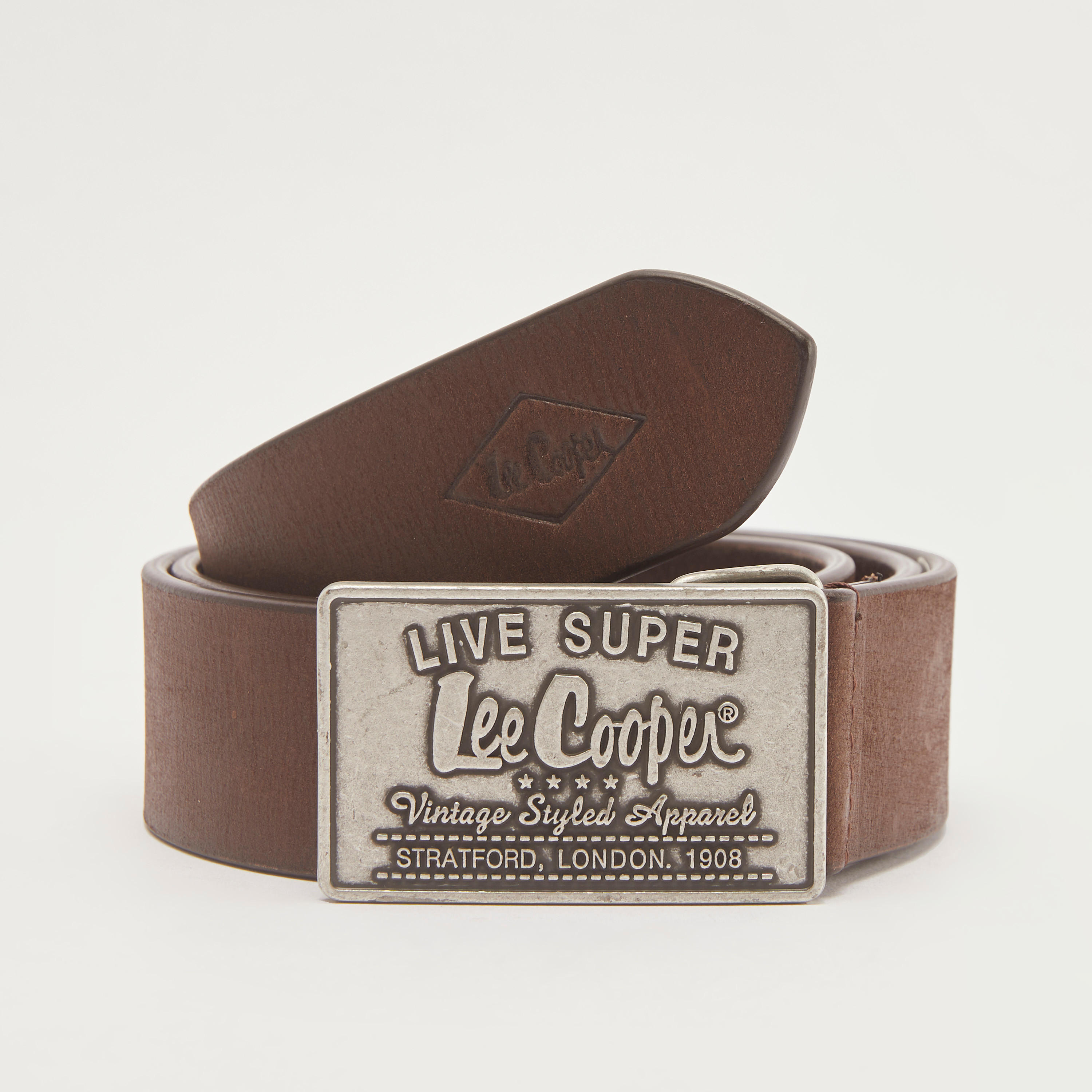 حزام بارز الملمس بإبزيم إغلاق من لي كوبر-men-beltsandwallets-belts-image-4