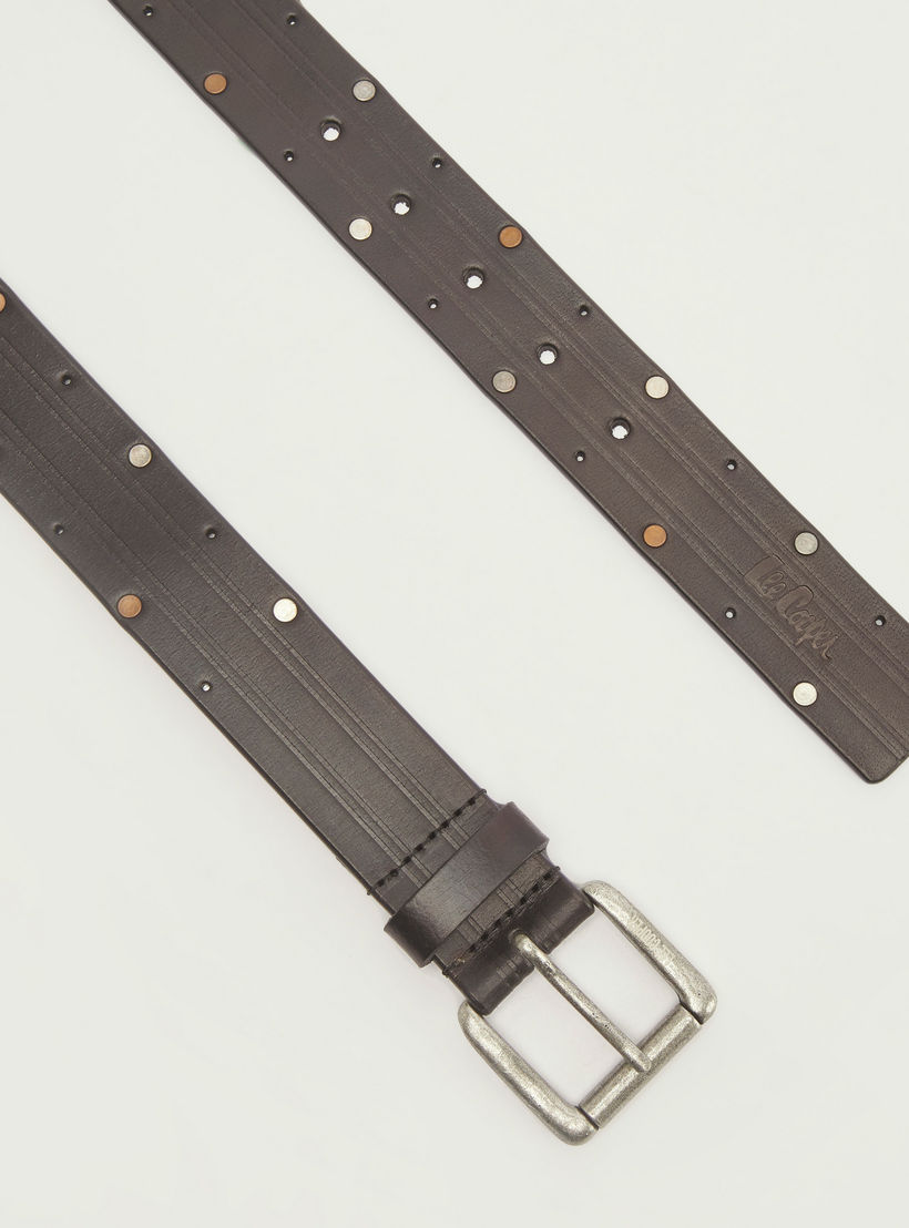 حزام خصر بارز الملمس بإبزيم بدبّوس إغلاق من لي كوبر-men-beltsandwallets-belts-image-1