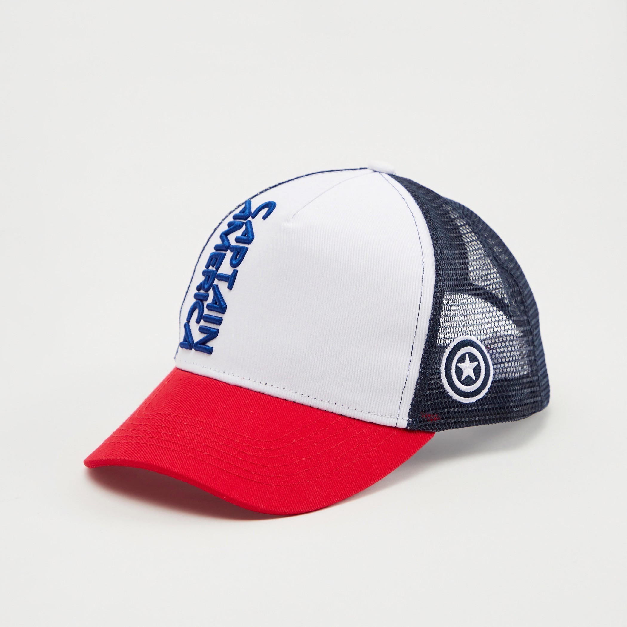 كاب مزخرف كابتن أمريكا بألواح شبكيّة وزر إغلاق خلفي-men-caps-image-1