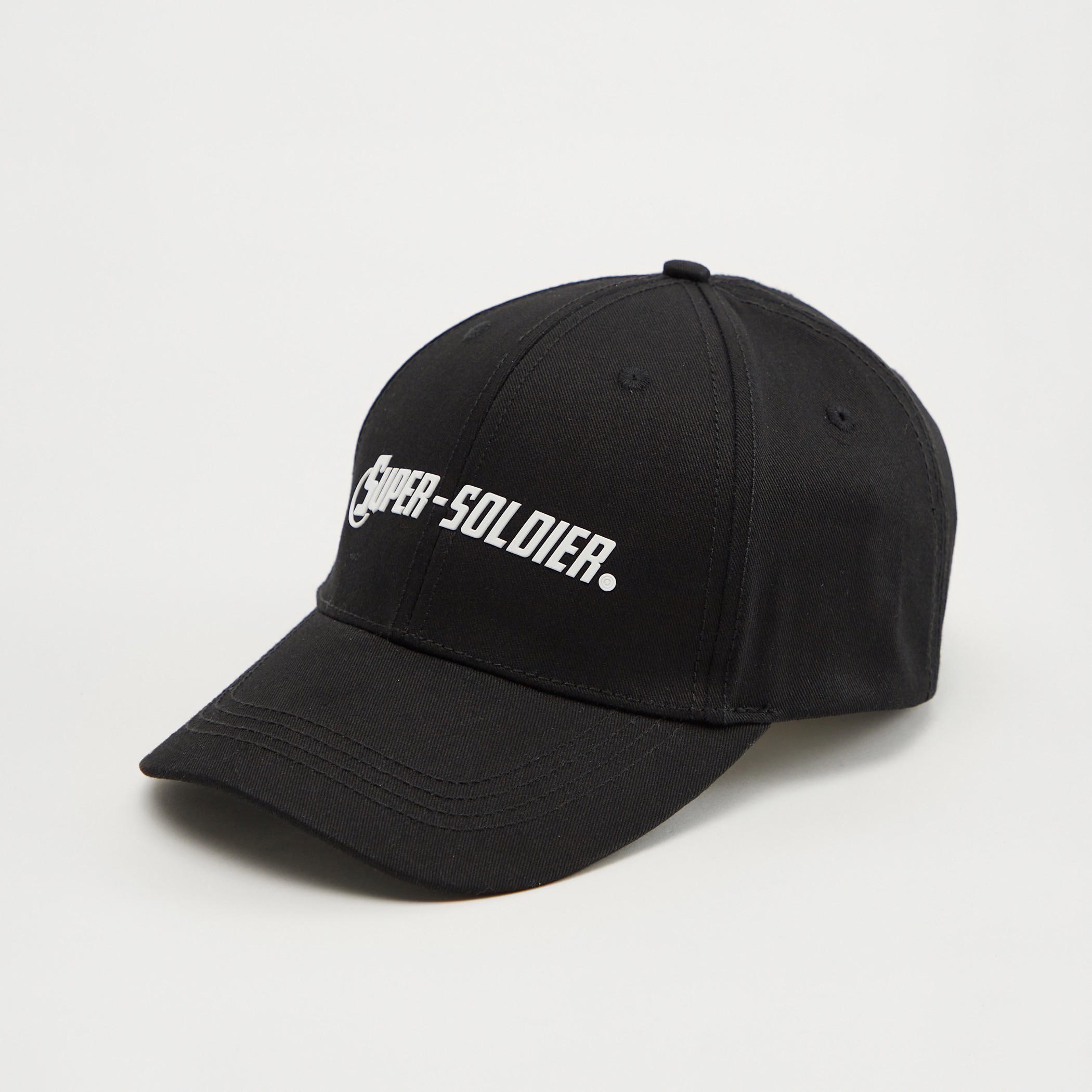 Embossed Print Cap with Plate Buckle Closure and Eyelets-men-caps-image-1