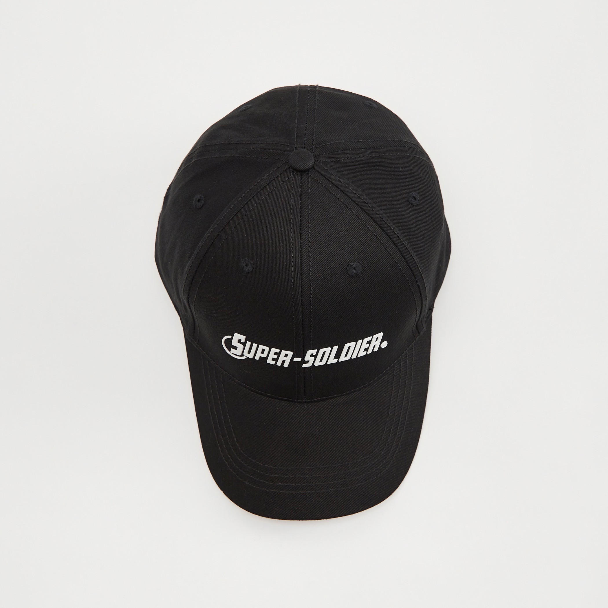 Embossed Print Cap with Plate Buckle Closure and Eyelets-men-caps-image-3
